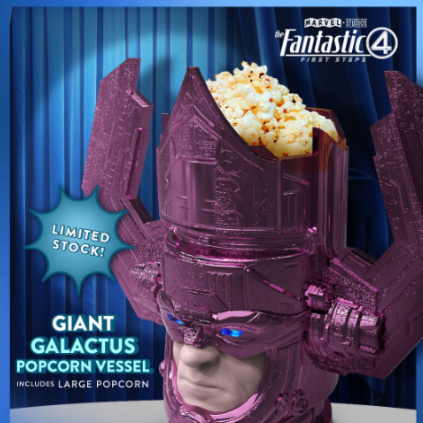THE FANTASTIC FOUR: FIRST STEPS Popcorn Buckets Showcase Galactus’ Head and H.E.R.B.I.E the Robot
