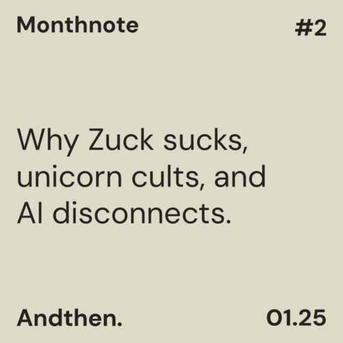 Monthnote #2, January 2025