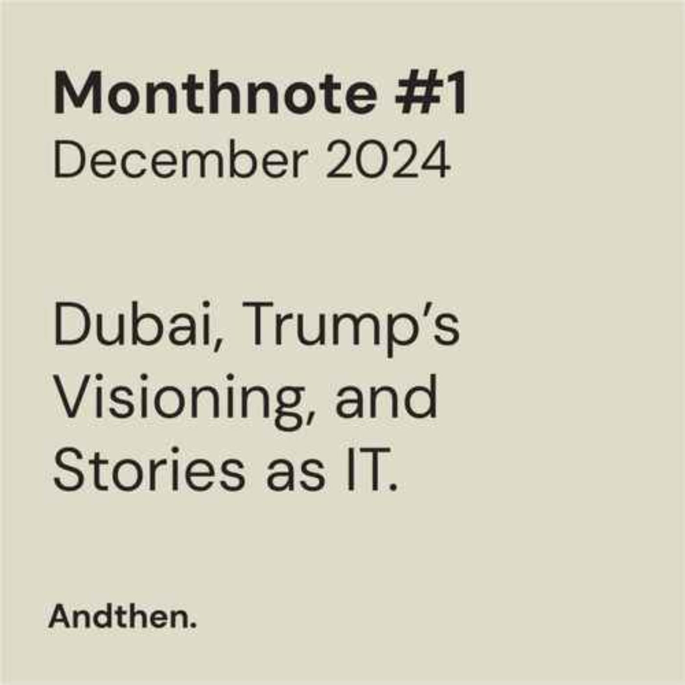 Monthnote #1, December 2024