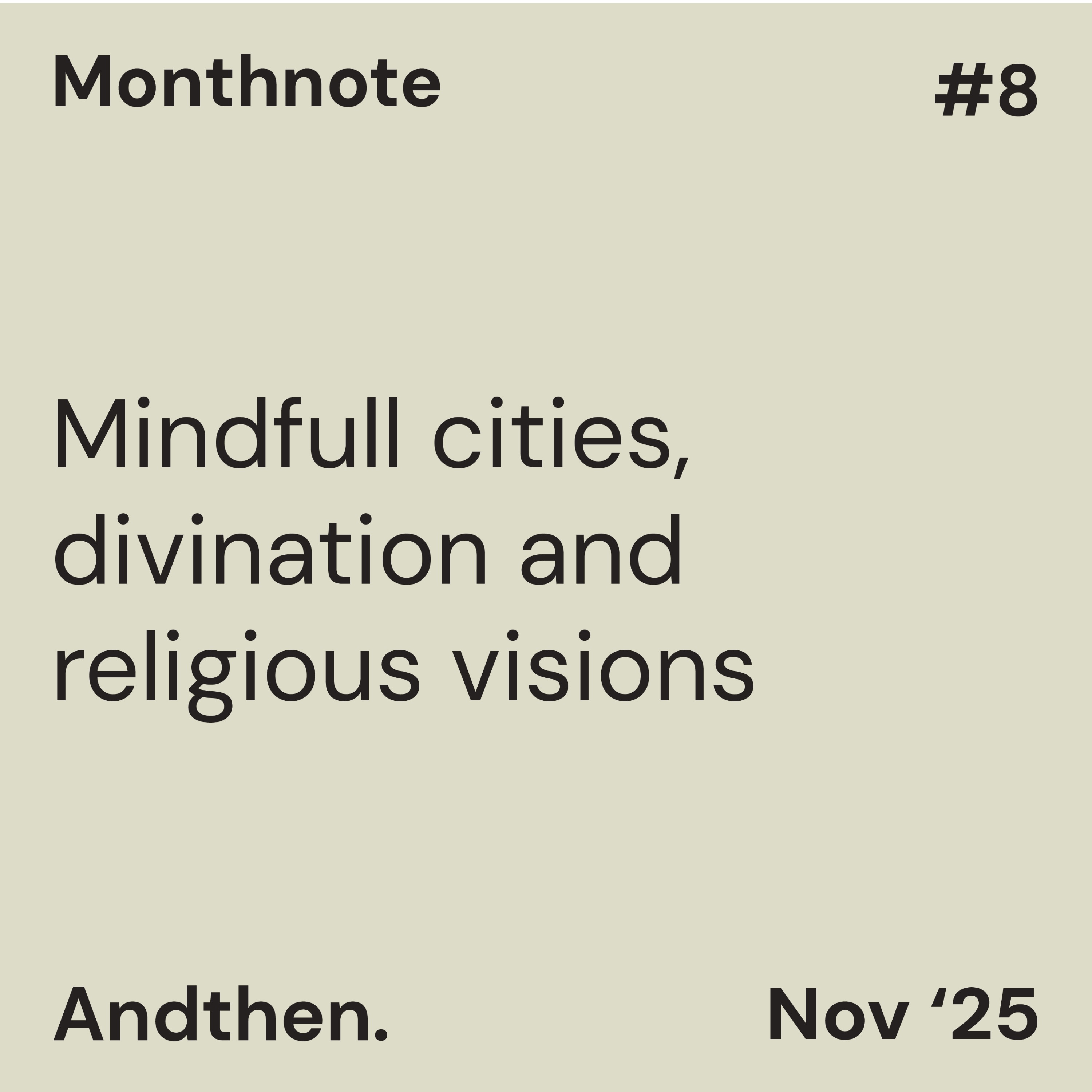 Monthnote #8 November 2025 Monthnote #8 November 2025