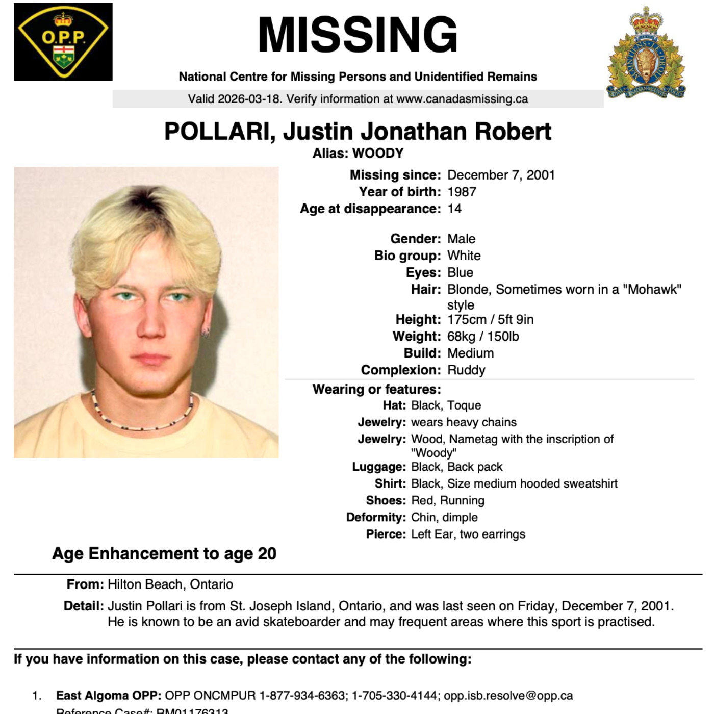 Please Help Find Justin Pollari