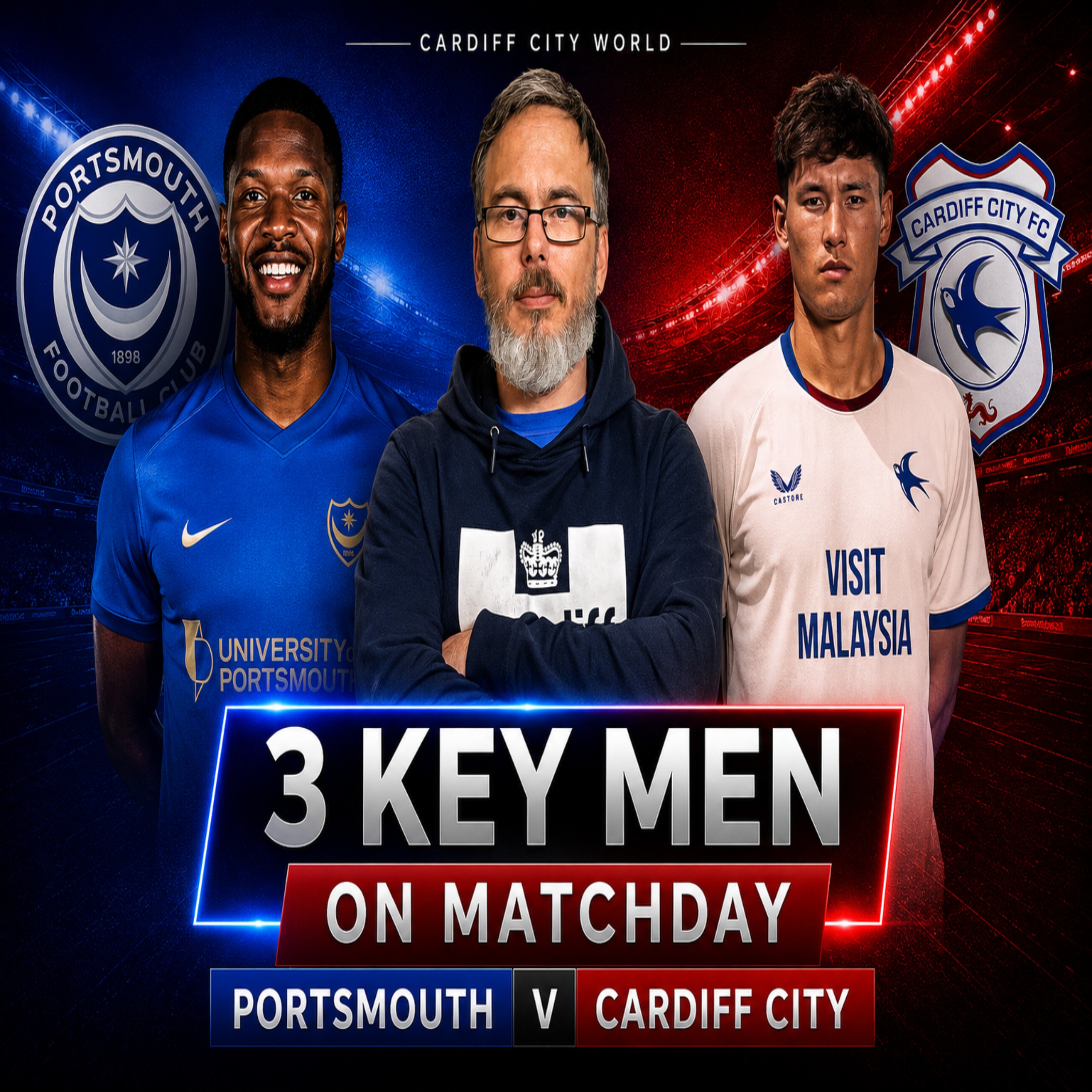 MATCHDAY | 3 Key Men Portsmouth v Cardiff episode artwork