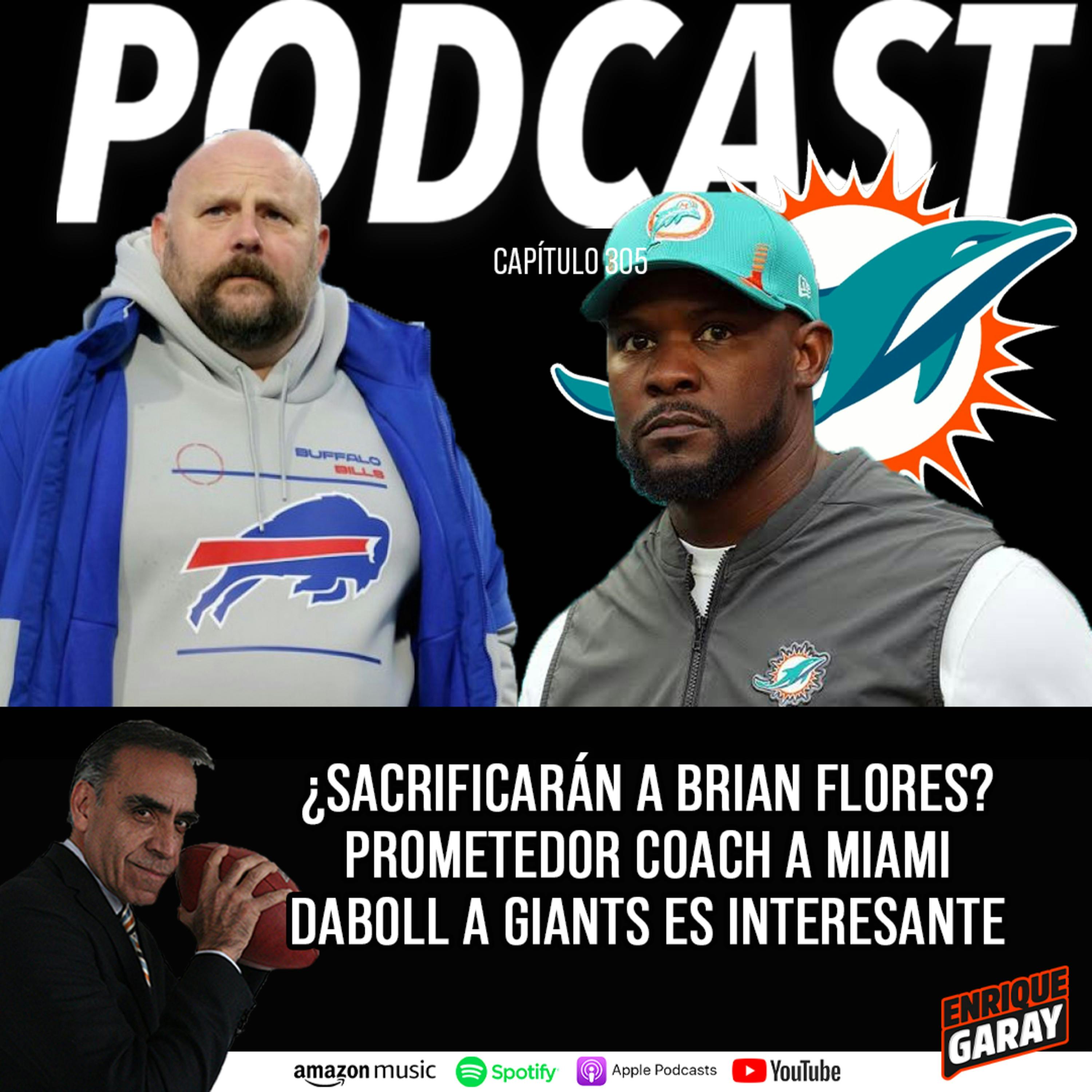 ¿Sacrificarán a Brian Flores? Prometedor Coach a Miami Daboll a Giants es Interesante