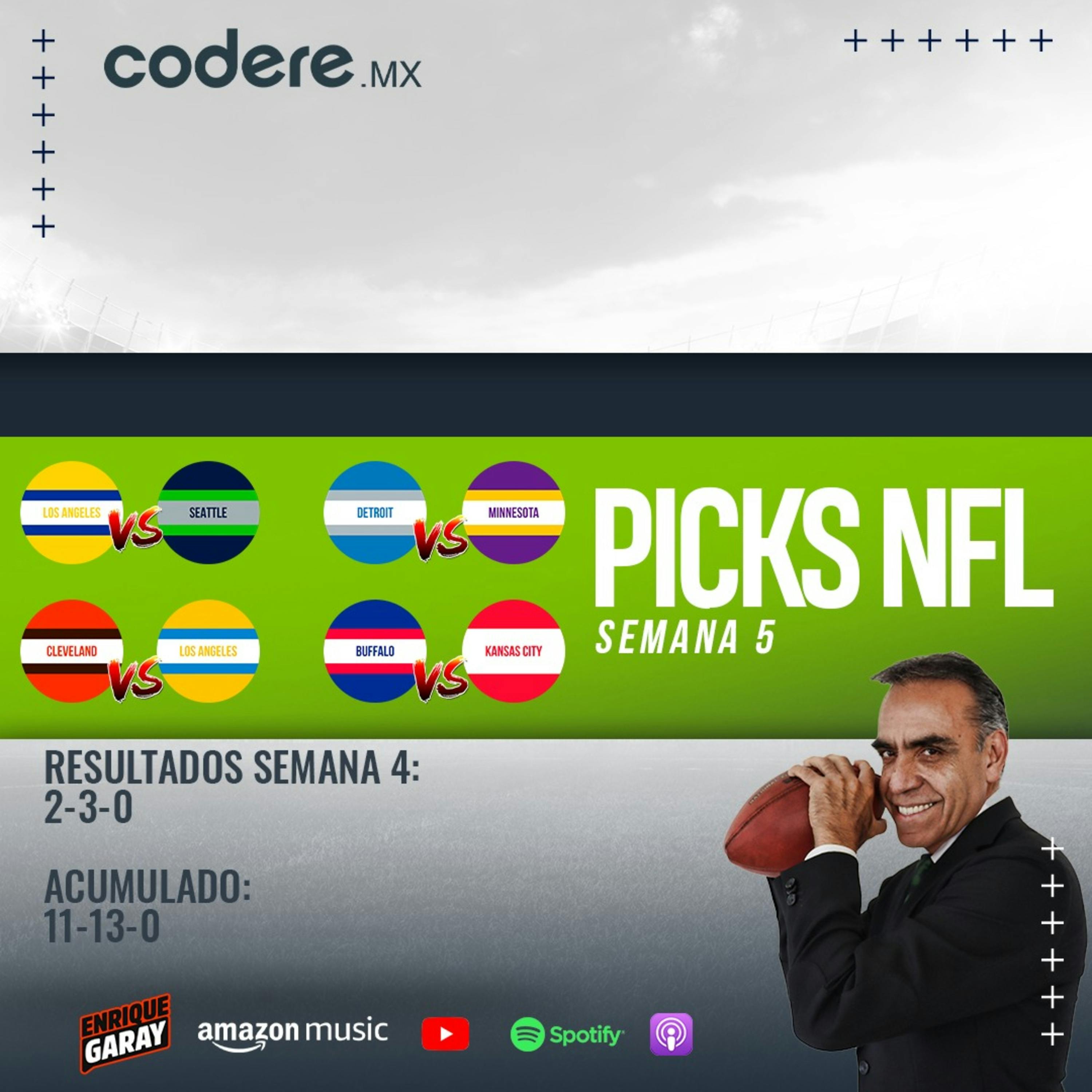 Los Angeles se recupera, Detroit podría ganar, Mahomes está de vuelta | Semana 5