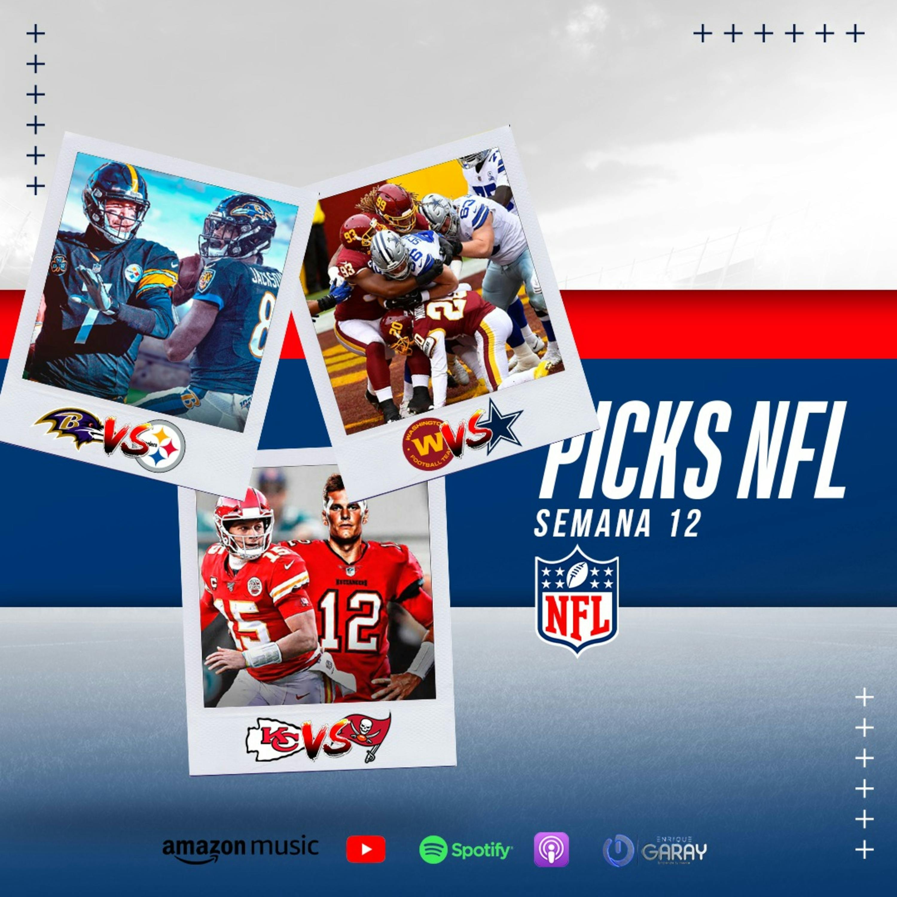 ¿Ravens sorprenderá a Steelers? ¿Mahomes es mucha pieza para Tom Brady? | Picks NFL, Semana 12, Capítulo 95