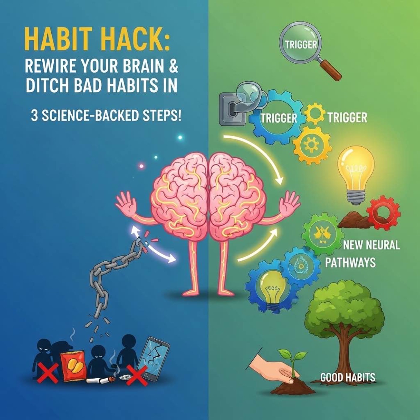 Habit Hack: Rewire Your Brain & Ditch Bad Habits in 3 Science-Backed Steps! | Aadat Ka Jadu Todo: Dimagh Ko Nayi Direction Do Aur Buri Aadatein Chhor Do – Sirf 3 Aasan Qadamon Mein! episode artwork