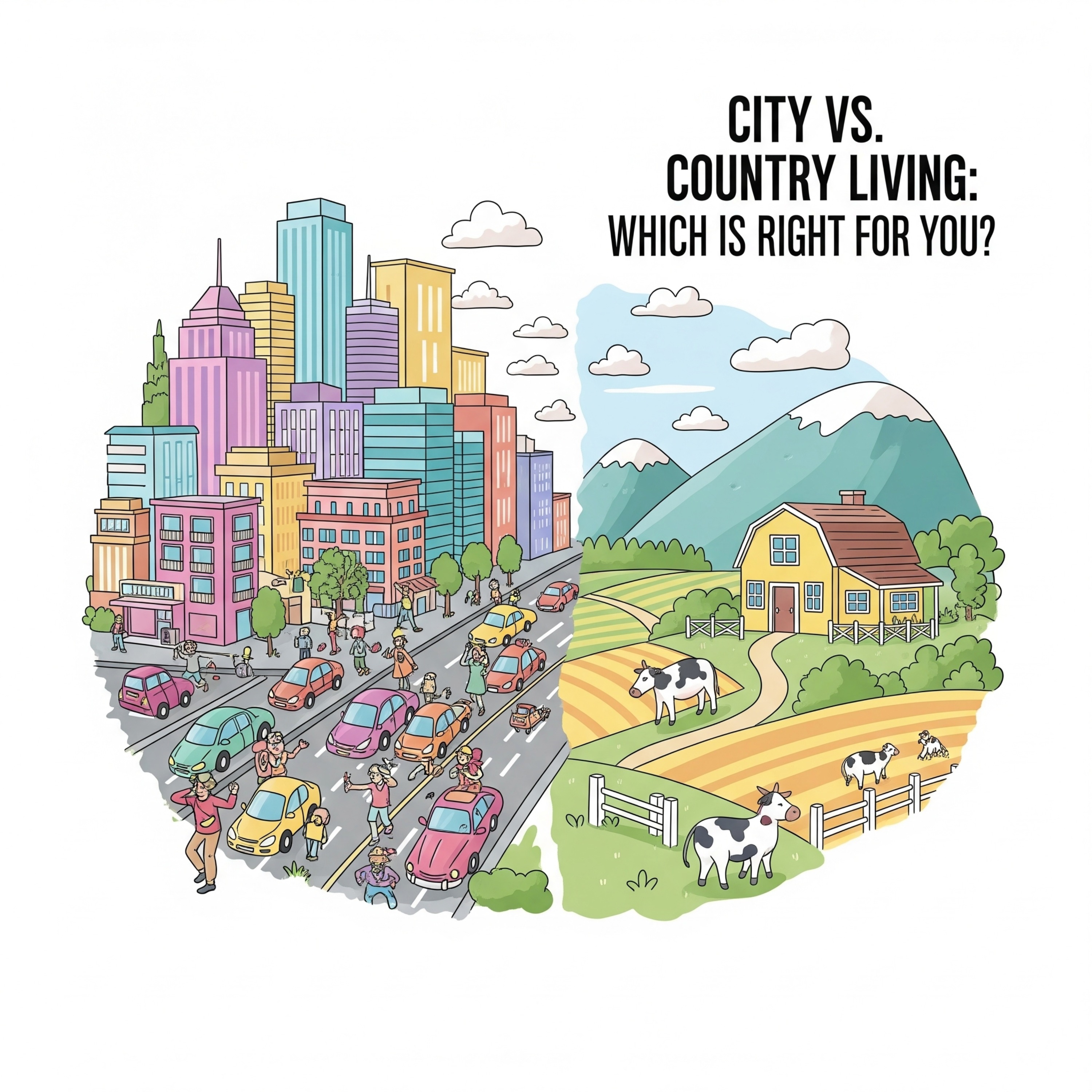 Learn From News - City vs. Country Living: Which is Right for You? -Beginner episode artwork