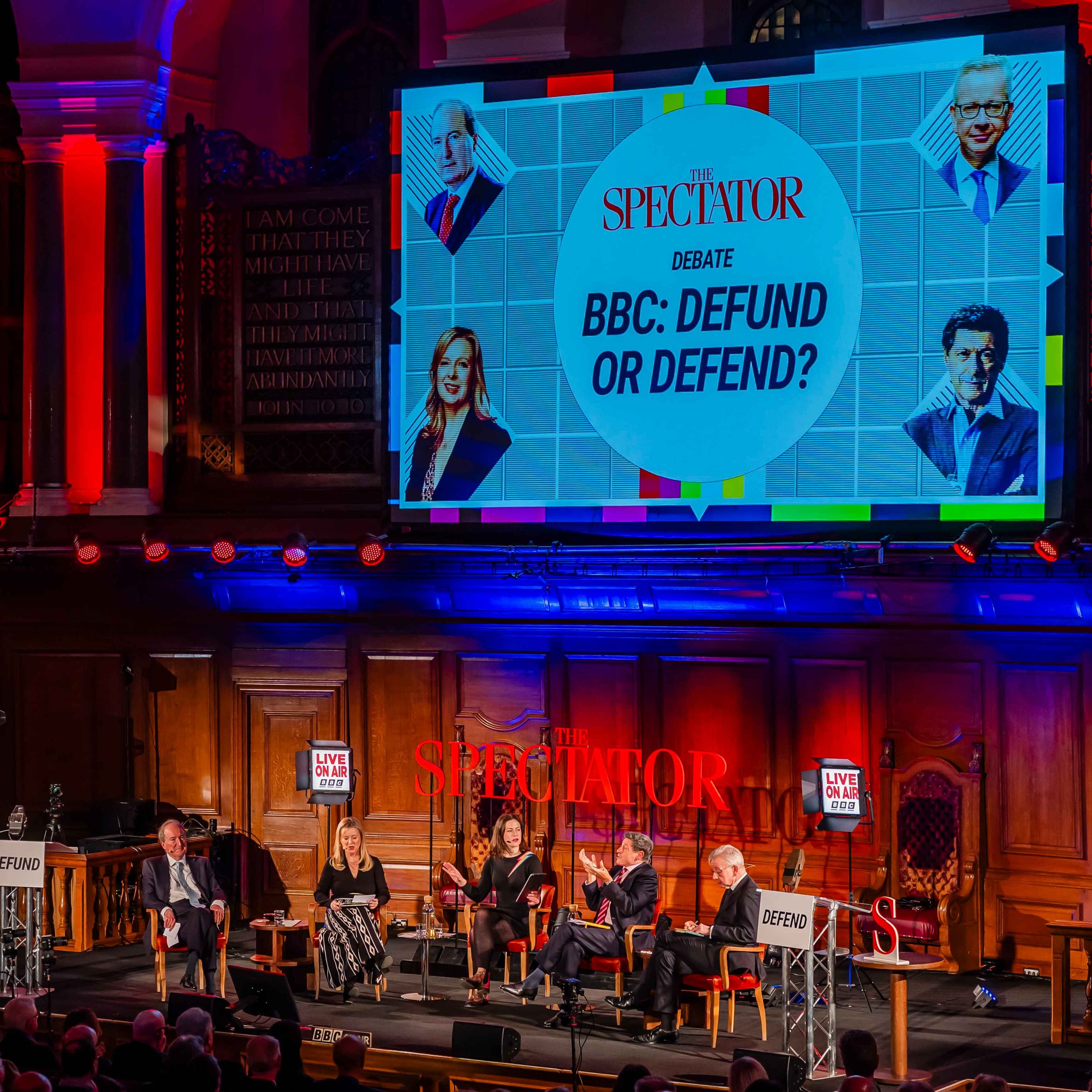 LIVE: Should we defund or defend the BBC? | Michael Gove & Jon Sopel v Charles Moore & Allison Pearson