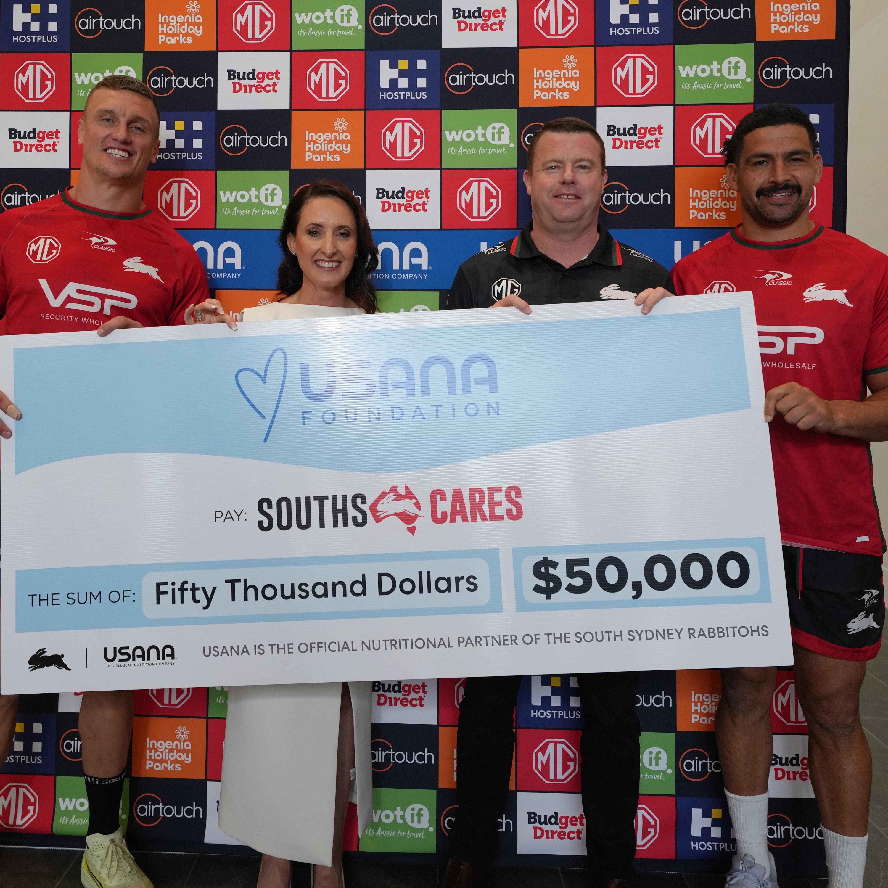 Souths Cares x USANA Announcement; Player Media - Round 1, 2026 - Wighton, Walker