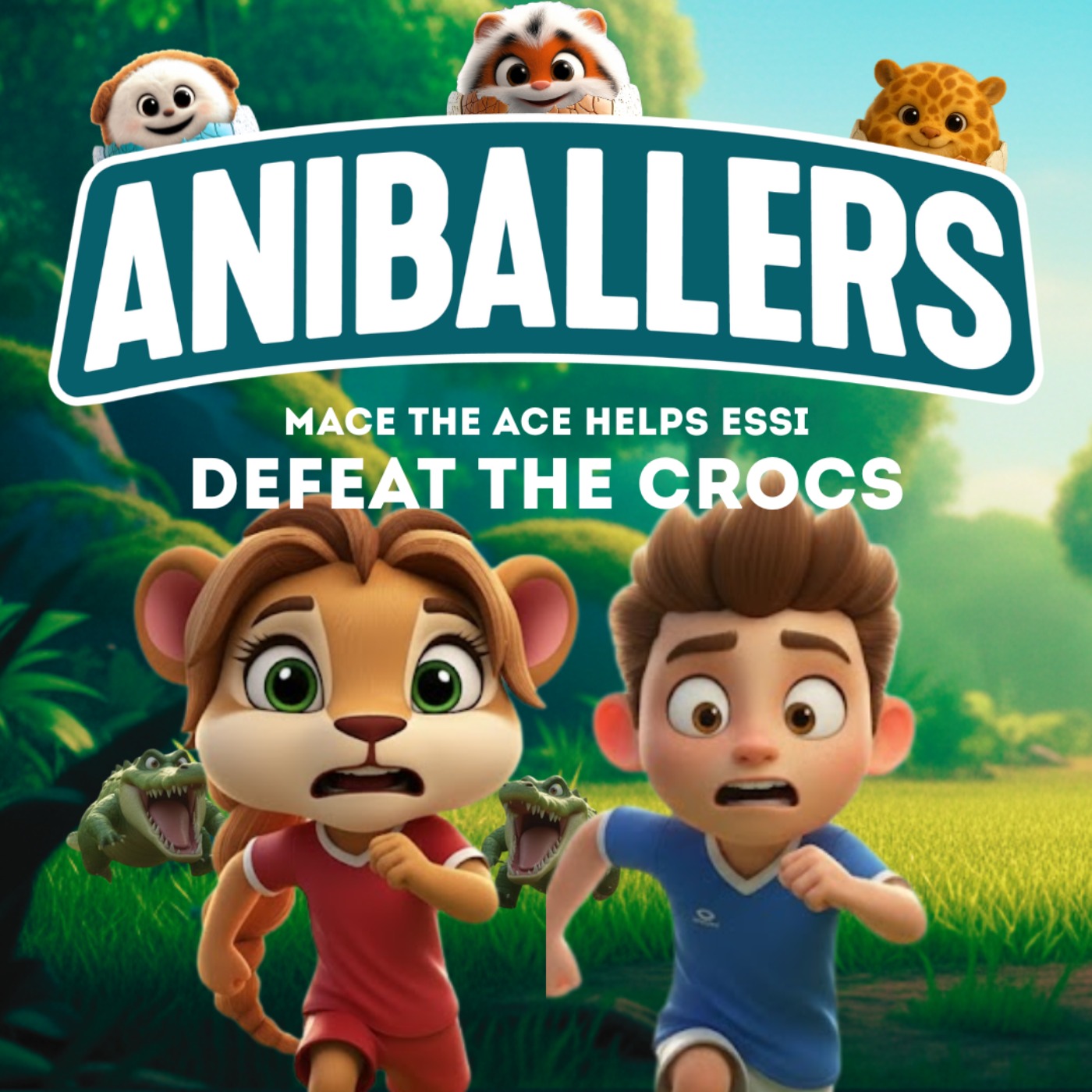 Mace The Ace helps Essi defeat the crocs  🦁⚽️🏆 Aniballers Football Stories for Kids episode artwork