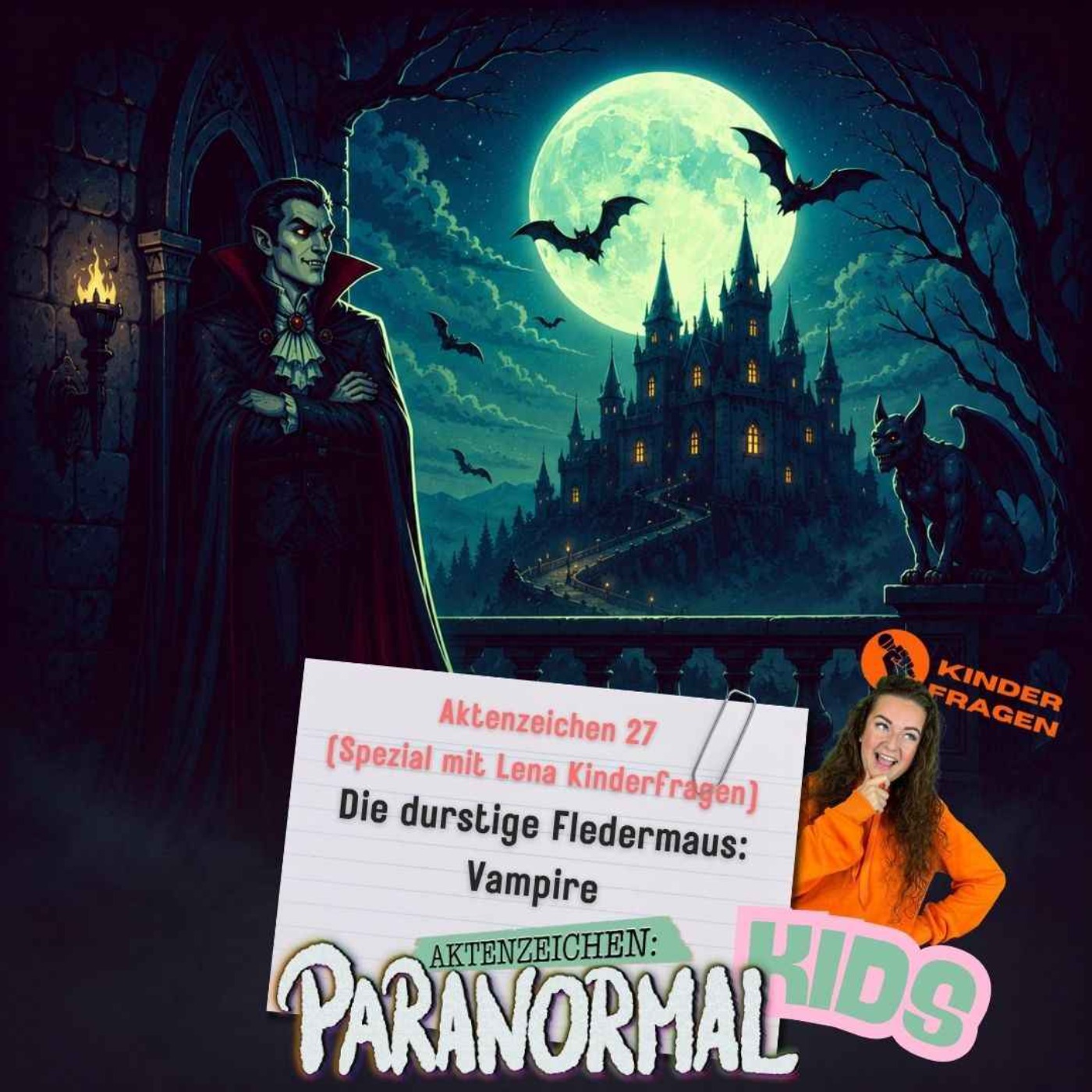 AZ KIDS #27 - Die durstige Fledermaus: Vampire | mit Lena Kinderfragen episode artwork
