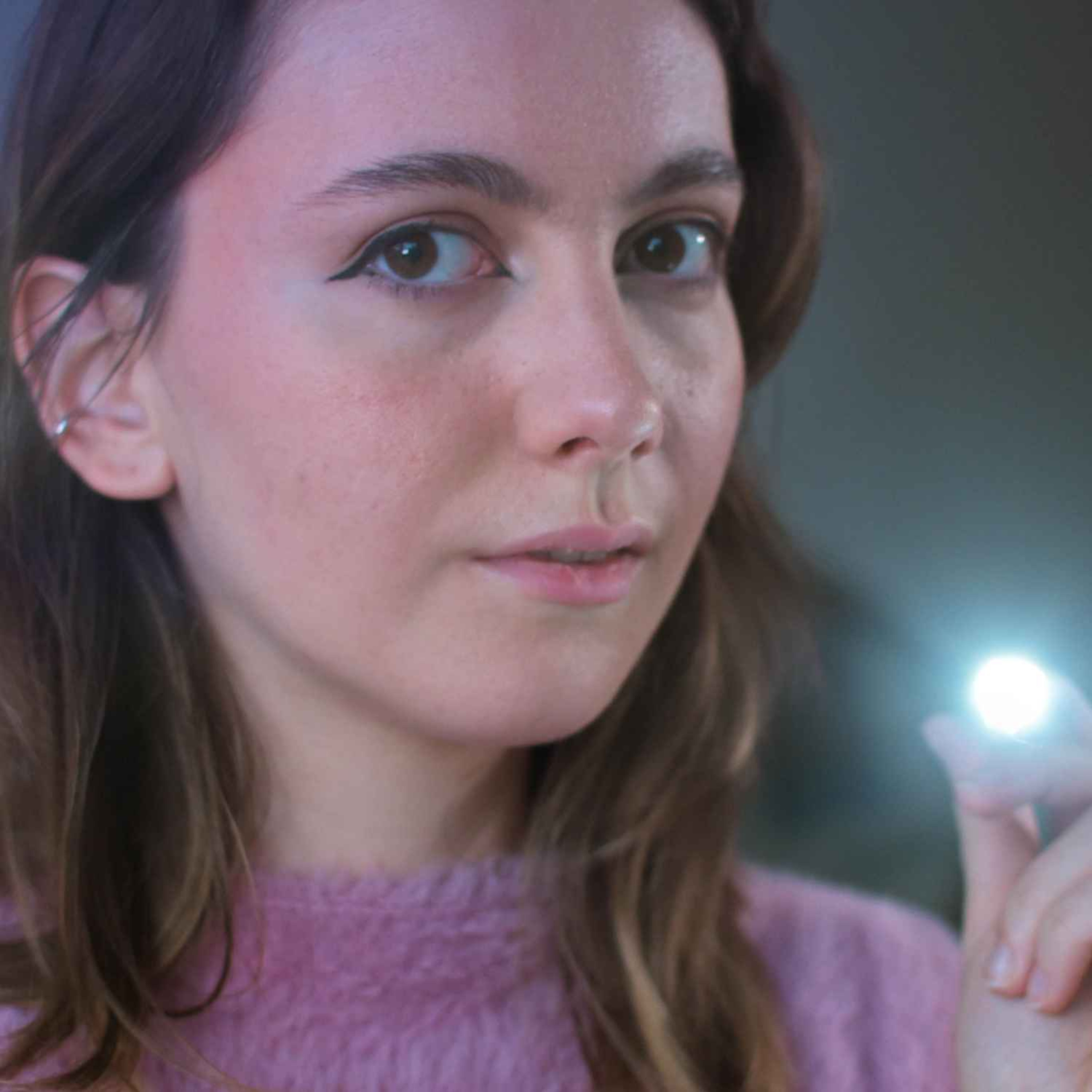 ASMR - Breathy Whispers & Visual Triggers [Ear to ear, up close]