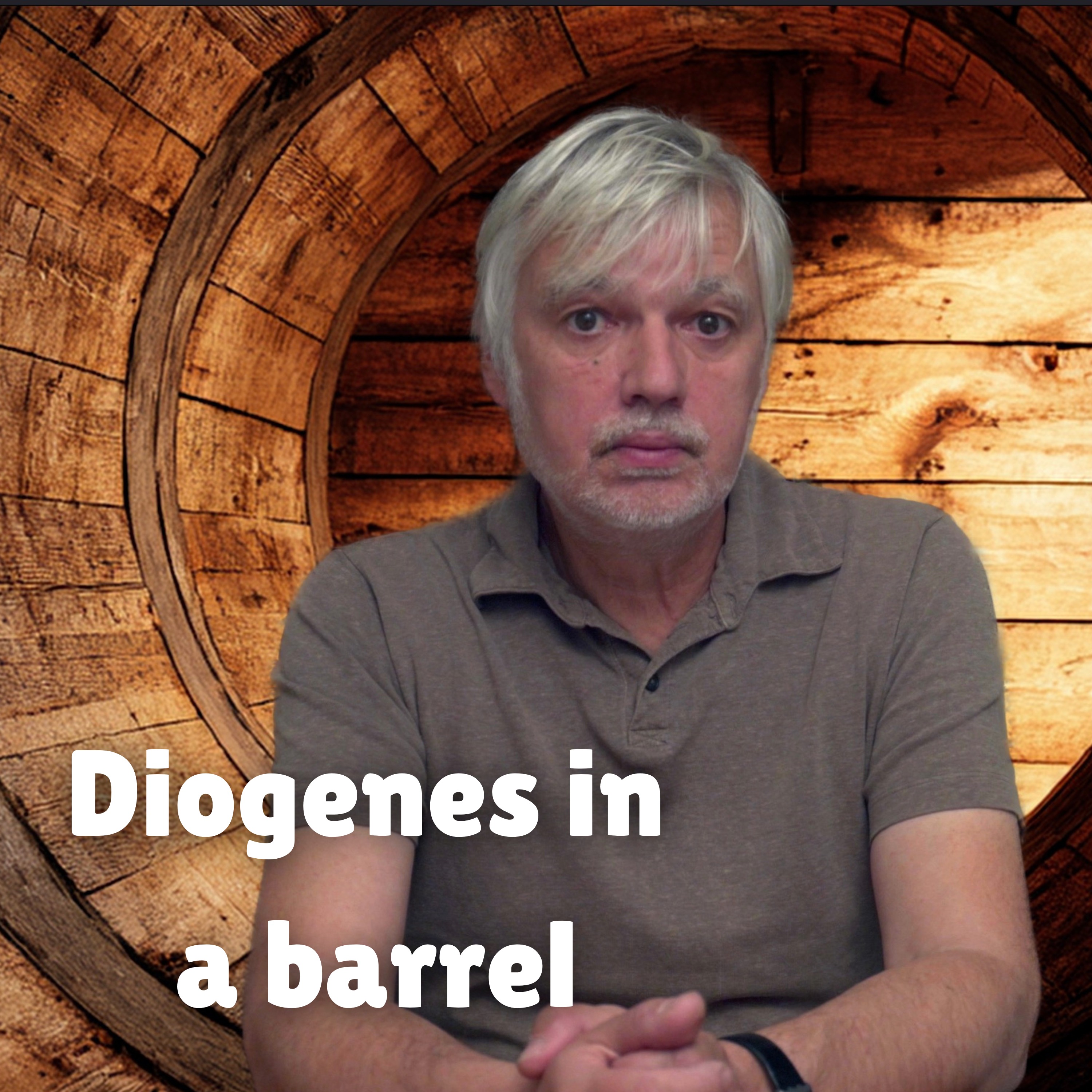 Diogenes in a barrel podcast artwork