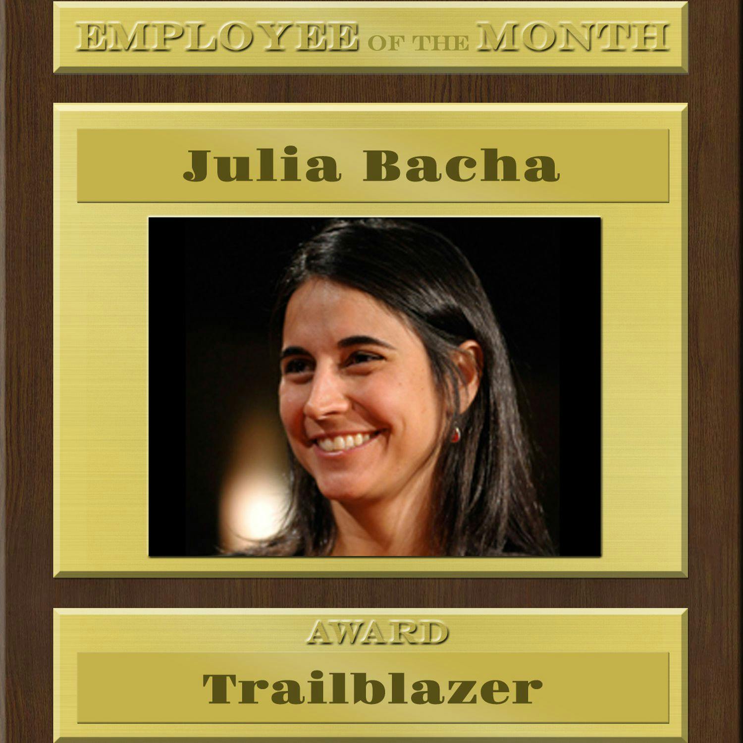 JULIA BACHA on EMPLOYEE of the MONTH