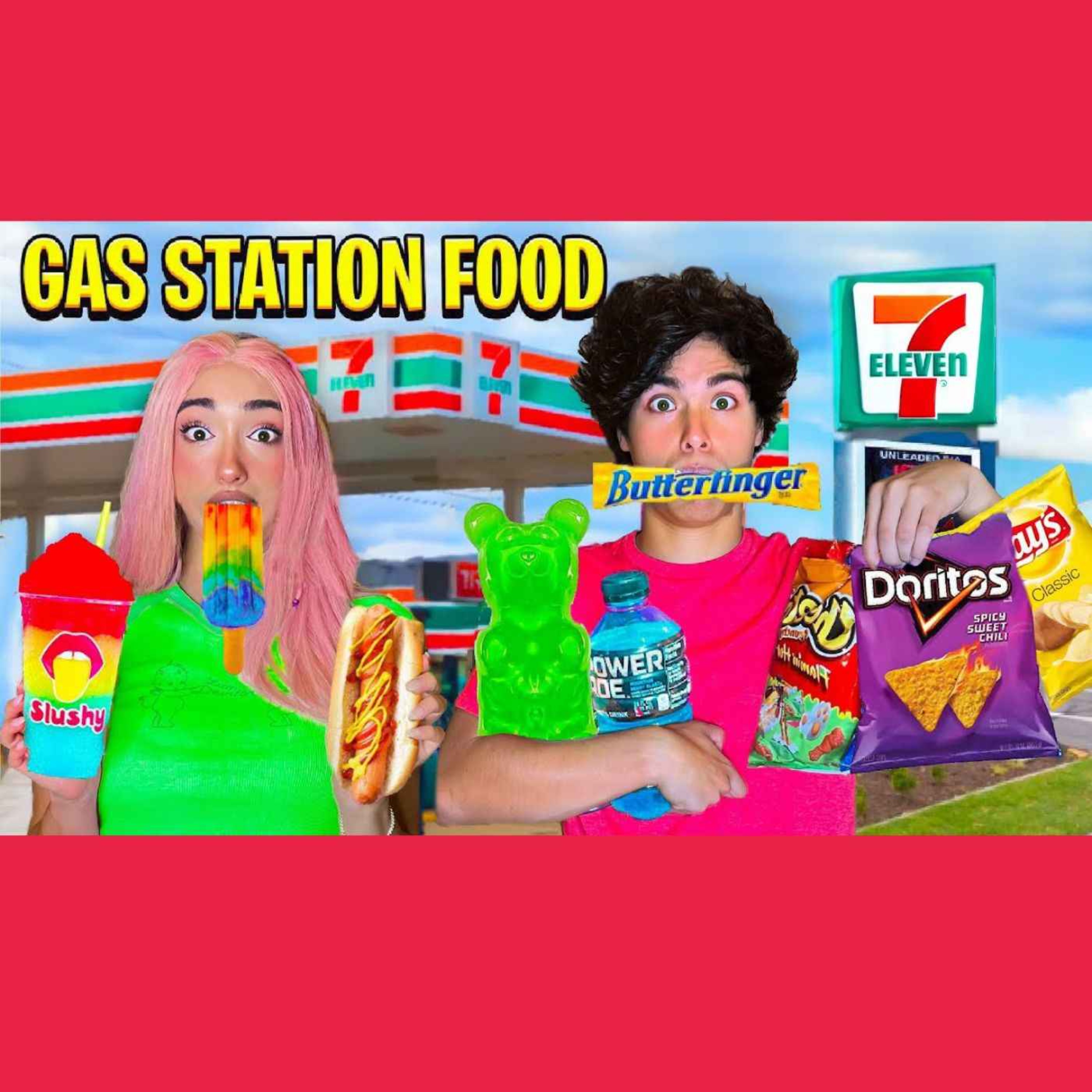 EATING ONLY GAS STATION FOOD FOR 24 HOURS!!