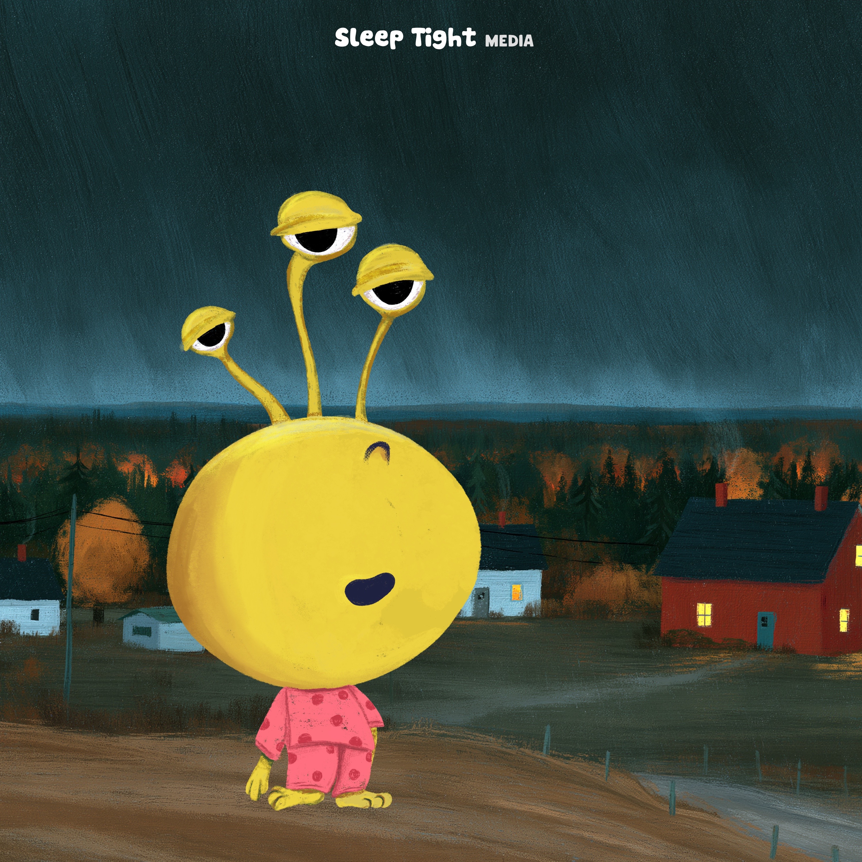 Rainy Night on a Farm 🌧️🐄🐕