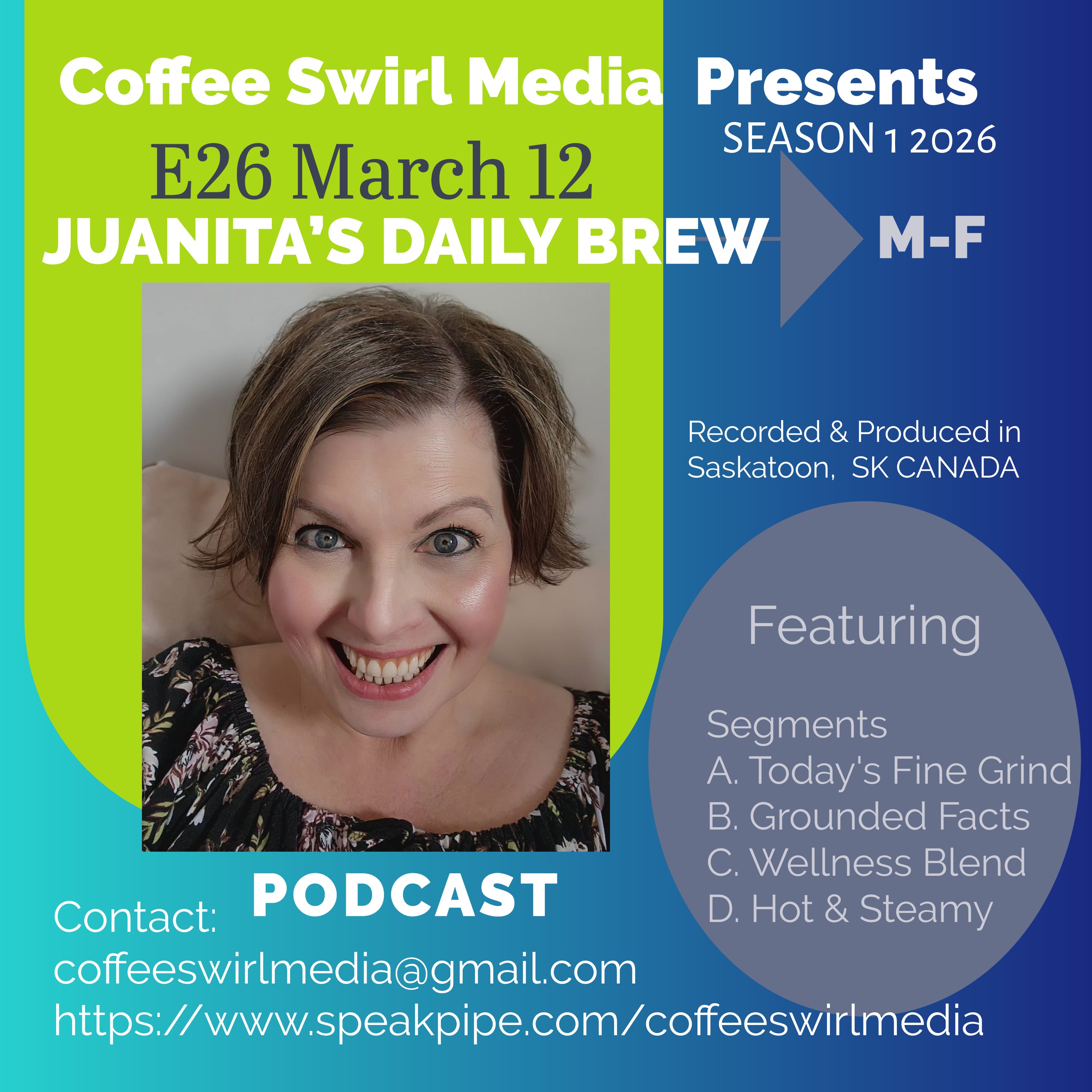 Juanita’s Daily Brew March 12, 2026 S1 E26 - REVISED NEW Music Meds episode artwork