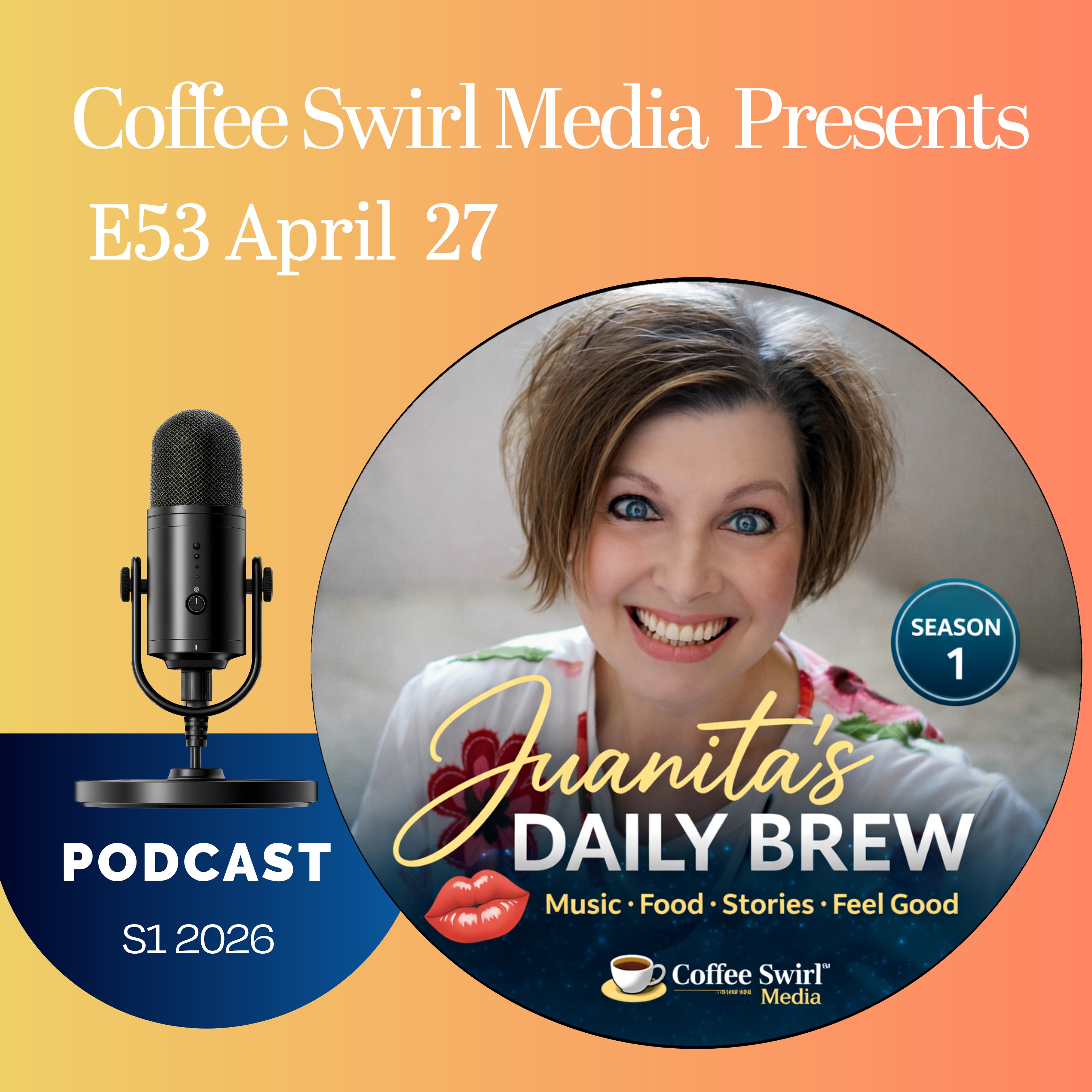 S1 E53 Juanita’s Daily Brew National: National Prime Rib Day, National Tell A Story Day, Fun Facts, National Bath Bomb Day episode artwork