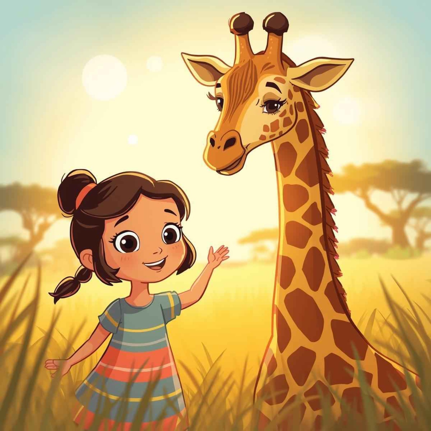 Grace Meets Gerry the Giraffe