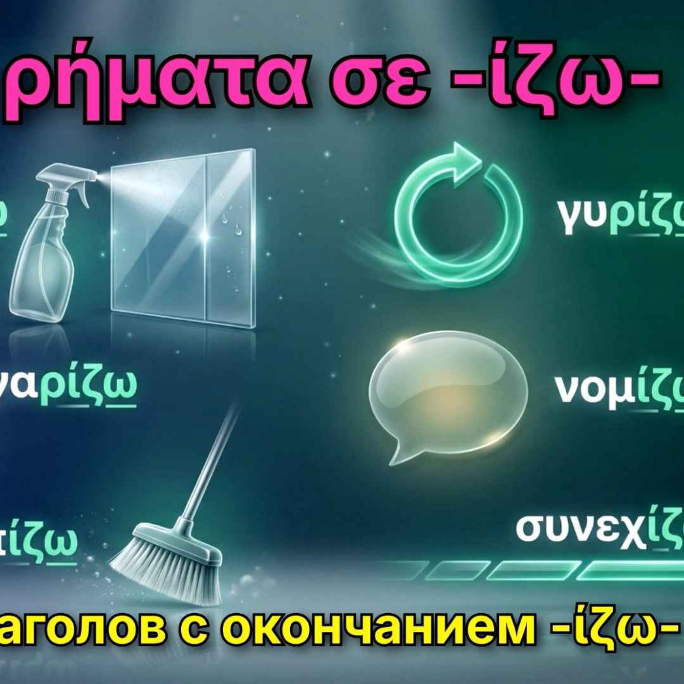 10 греческих глаголов с окончанием -ίζω | Примеры, спряжение и повелительное наклонение
