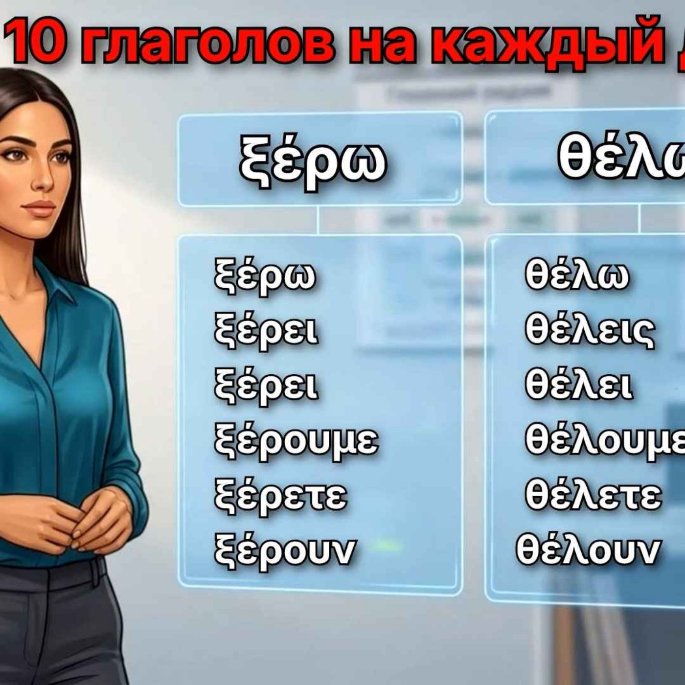 10 греческих глаголов на каждый день | ЧАСТЬ 2 | Примеры, спряжение и повелительное наклонение