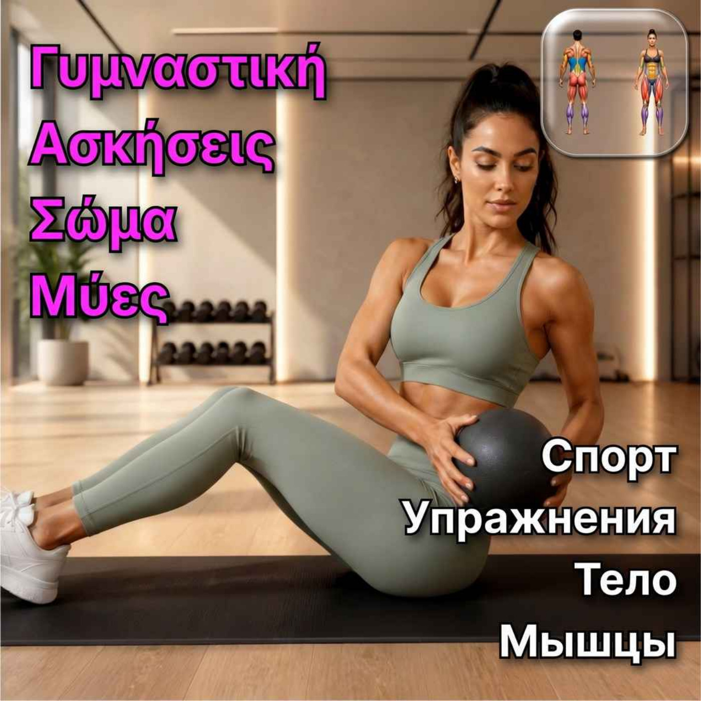 Спорт и фитнес на греческом языке  💪 Тело, мышцы, упражнения, спортзал + глаголы