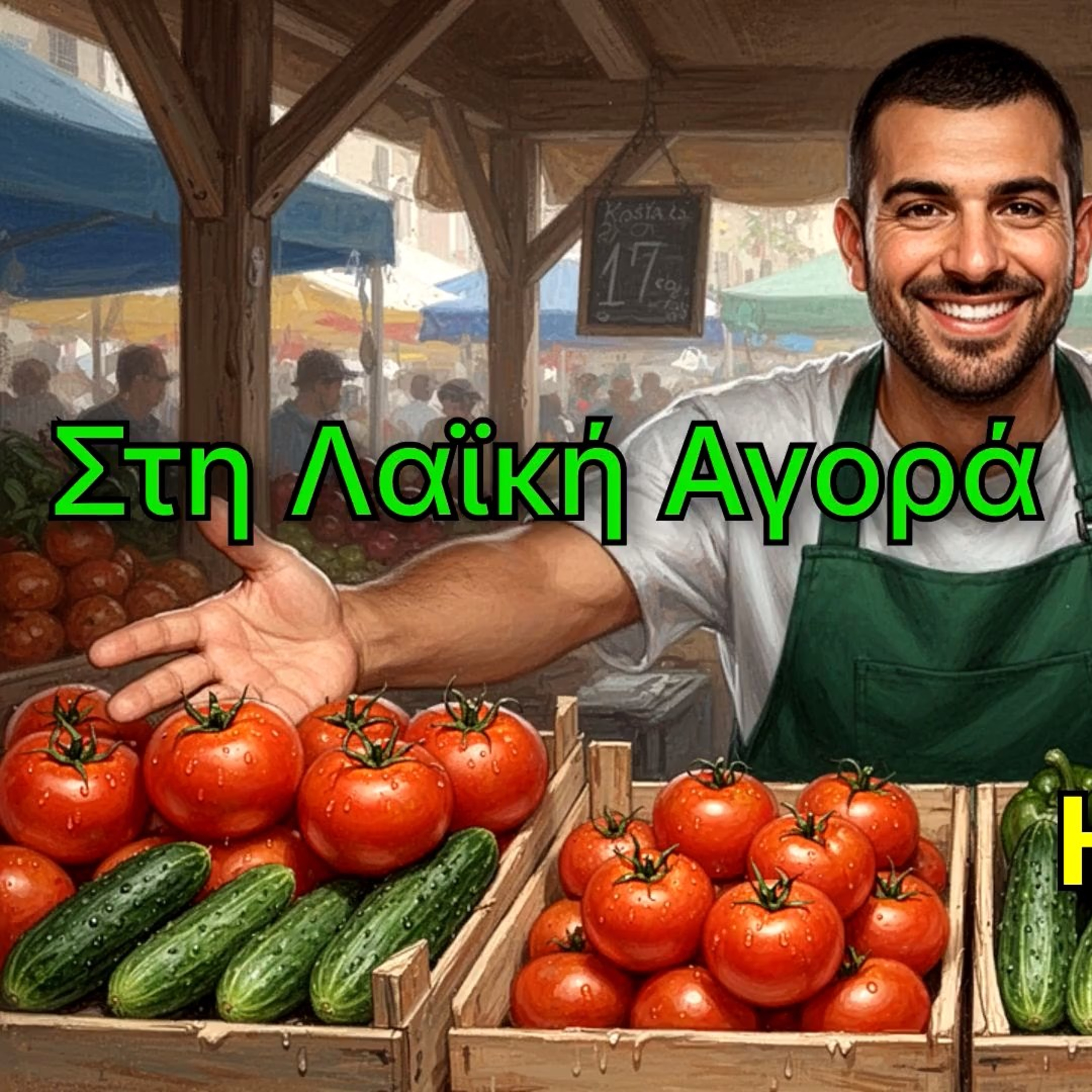 Диалог на овощном рынке (🥦 Λαϊκή Αγορά) на греческом с русским переводом в описании | Греческий язык для начинающих