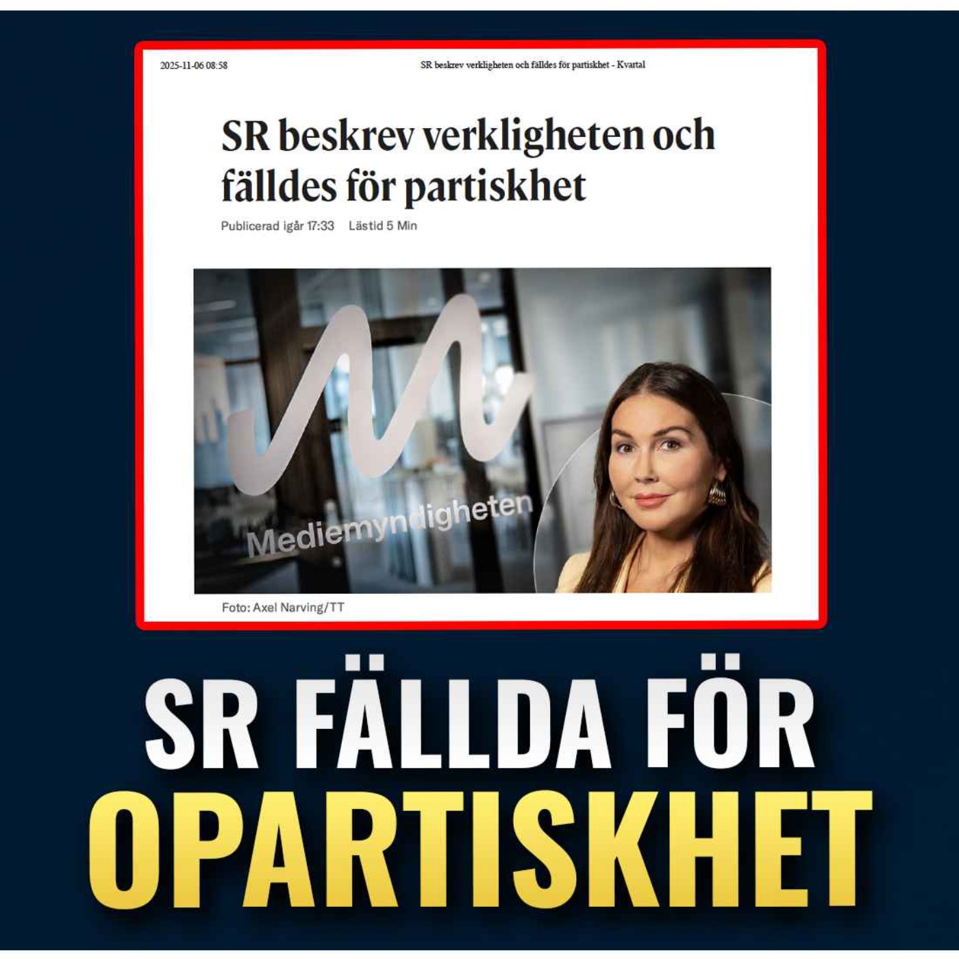Sveriges radio råkade vara opartiska - fälls i granskningsnämnden!