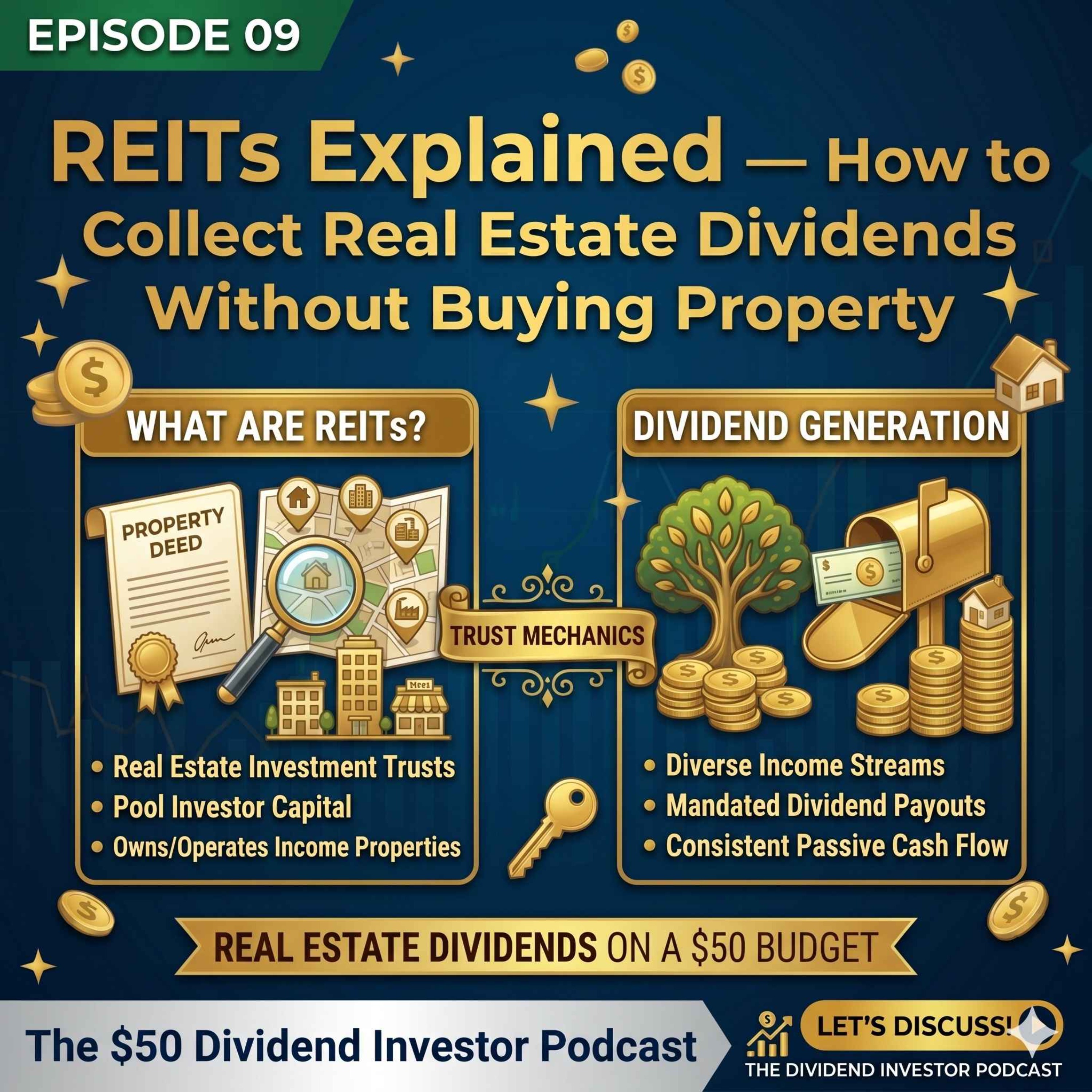 REITs Explained — How to Collect Real Estate Dividends Without Buying Property episode artwork