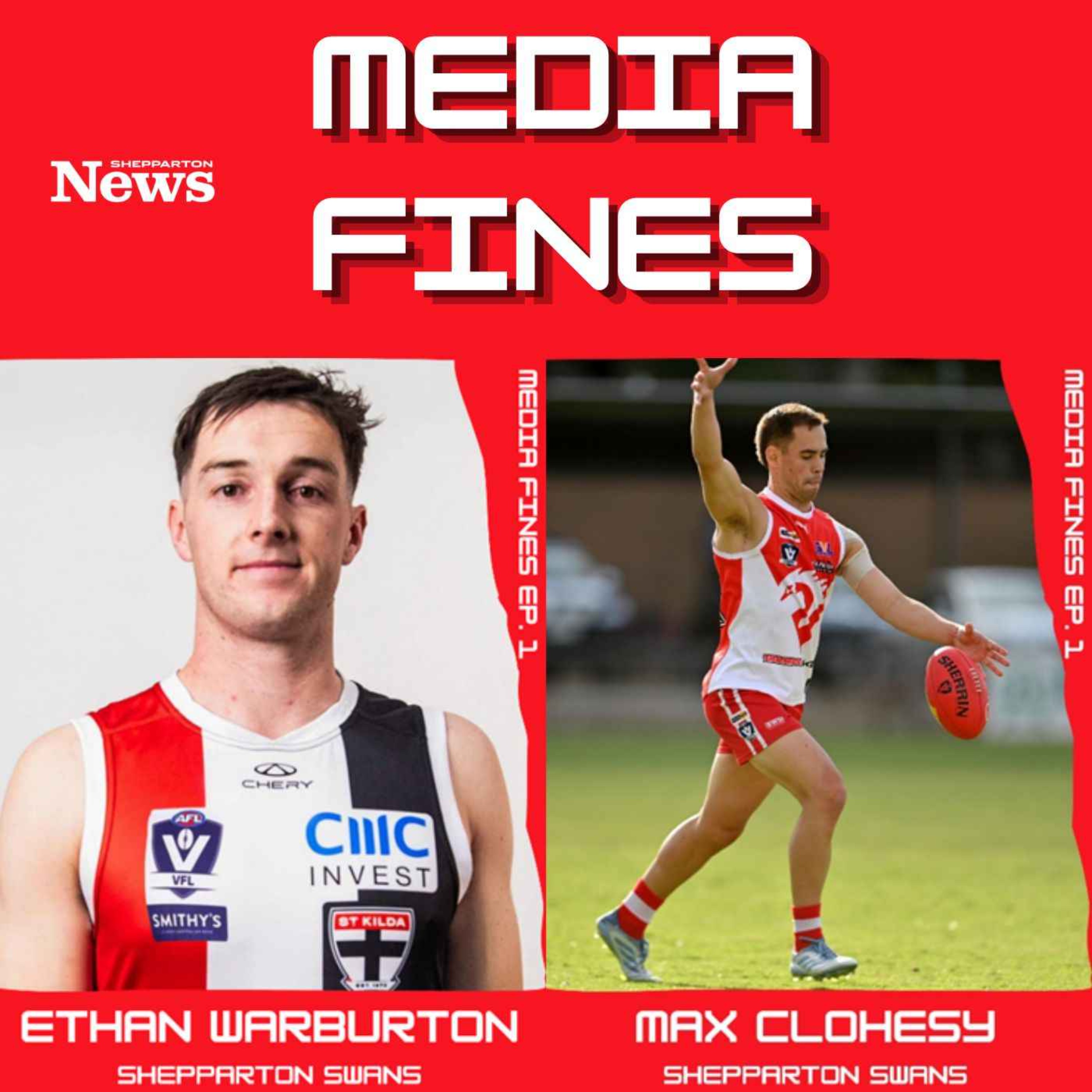 Shepparton Swans' Ethan Warburton and Max Clohesy: GVL and VFL, rule changes and season predictions | Media Fines episode artwork