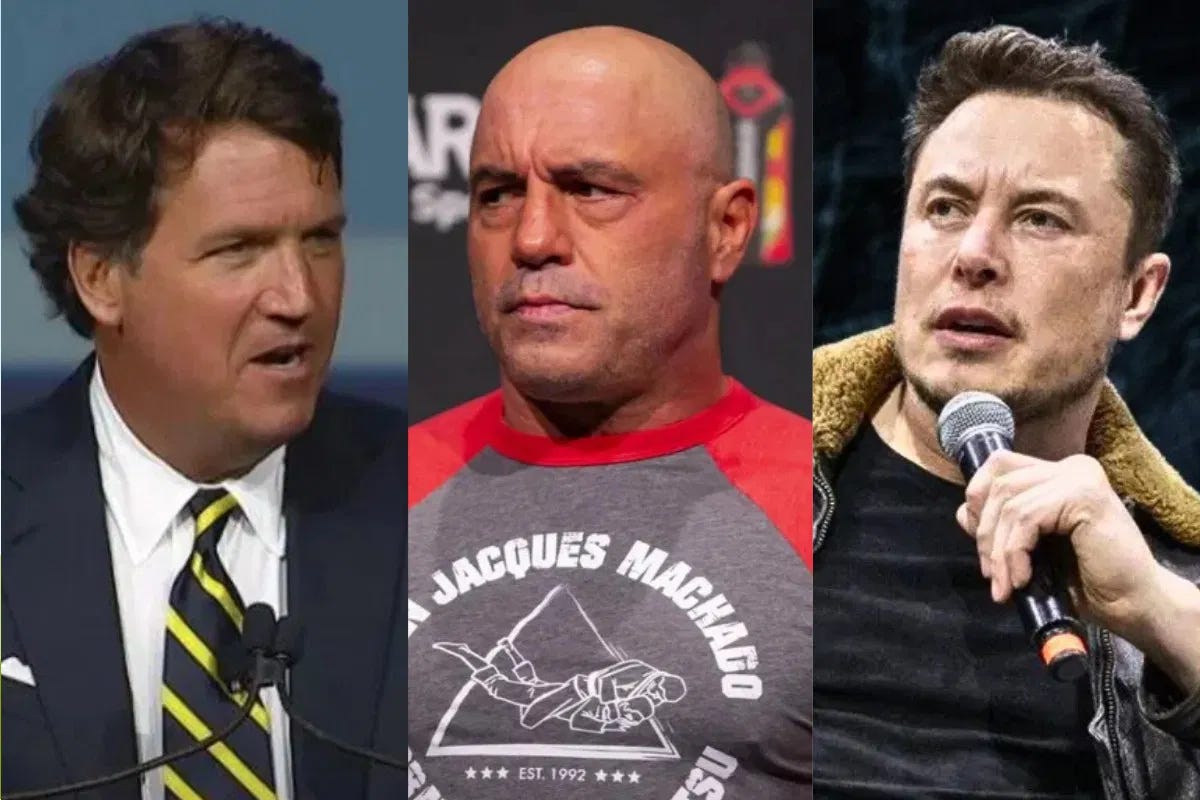 Joe Rogan, Elon Musk & Tucker Carlson are not the free speech advocates they claim to be episode artwork