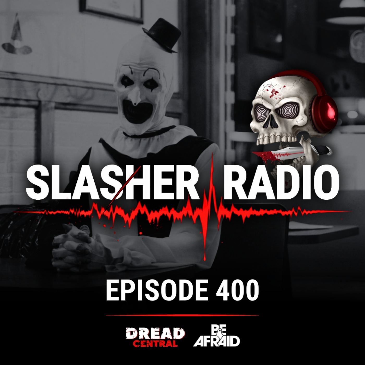 Ep. 400: ART THE CLOWN IS HERE! David Howard Thornton & Alex from Selecta Play, Makers of the ARTcade Game join the show episode artwork