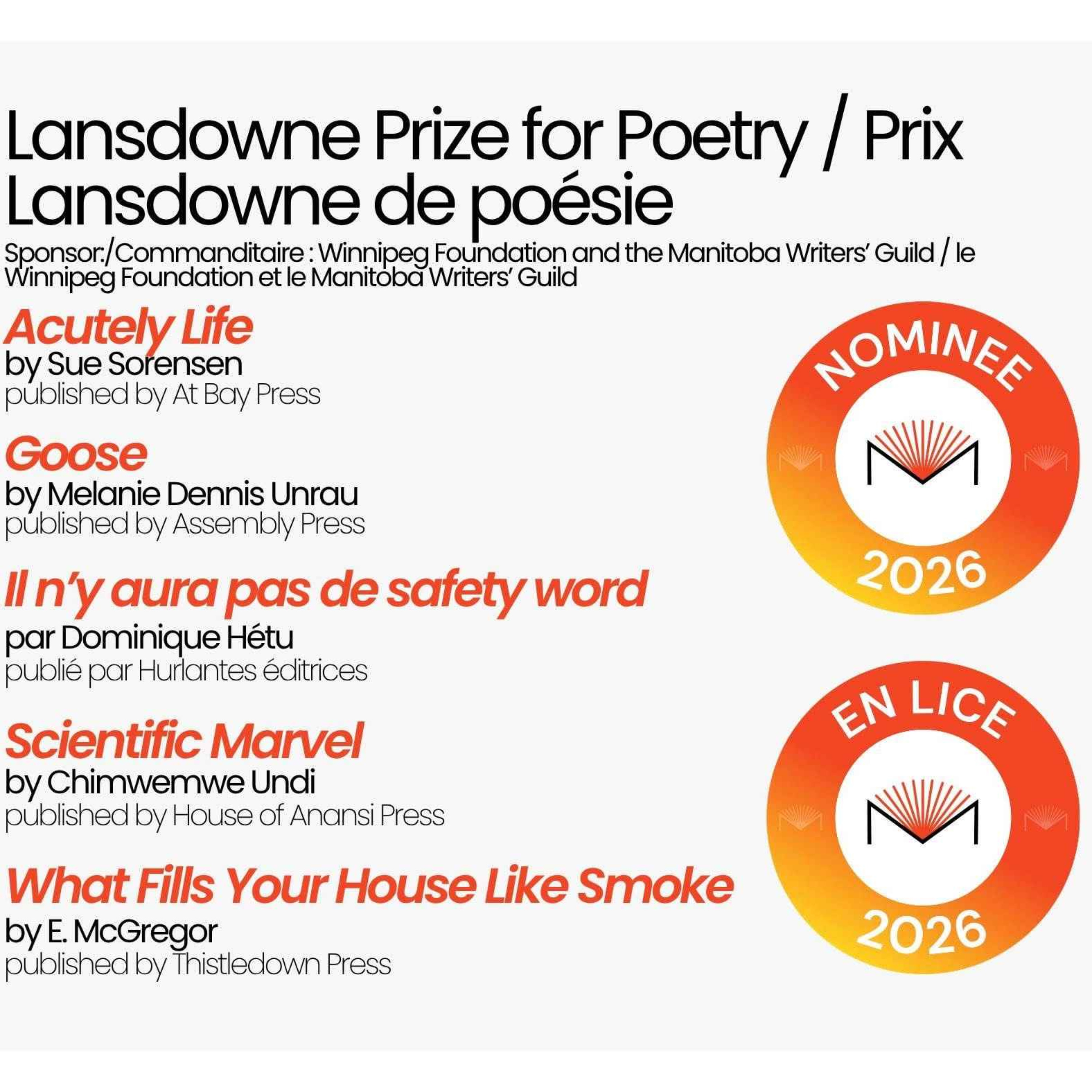 Entrevue avec Dominique Hétu - Nommée au prix Lansdowne de poésie - Manitoba book awards - 31 août 2026 episode artwork