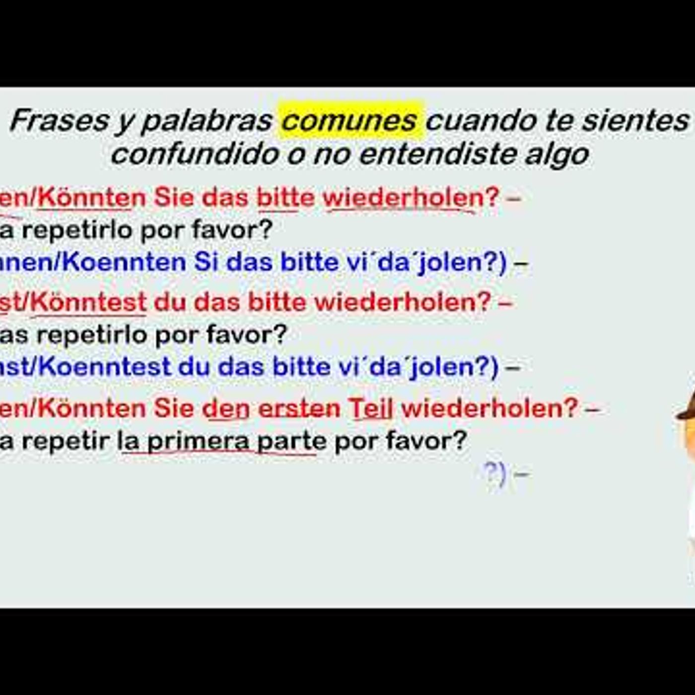 ¿Te hablaron en alemán y no comprendiste FORMAS para expresar confusión  Alemán Básico