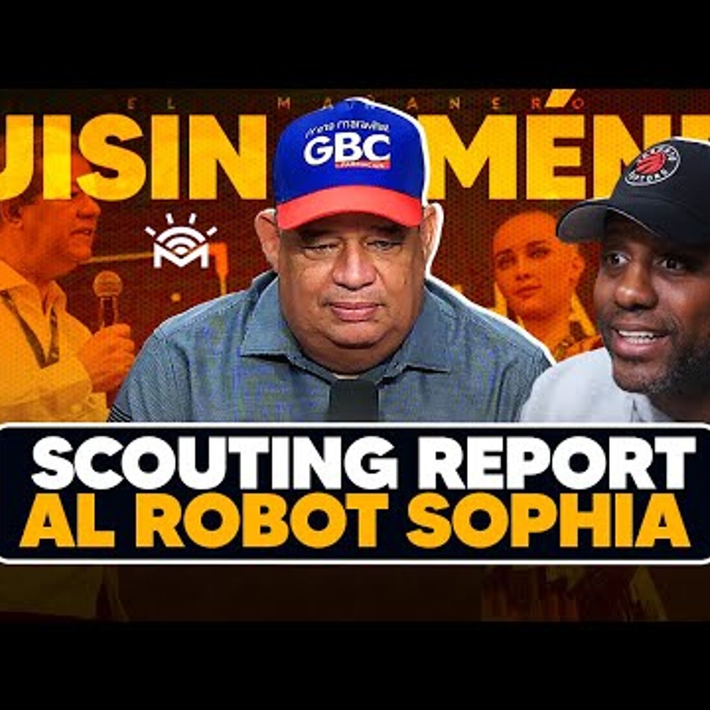 Luisin le da consejo de vida a Enrique Quailey & Scouting Report al Robot Sophia