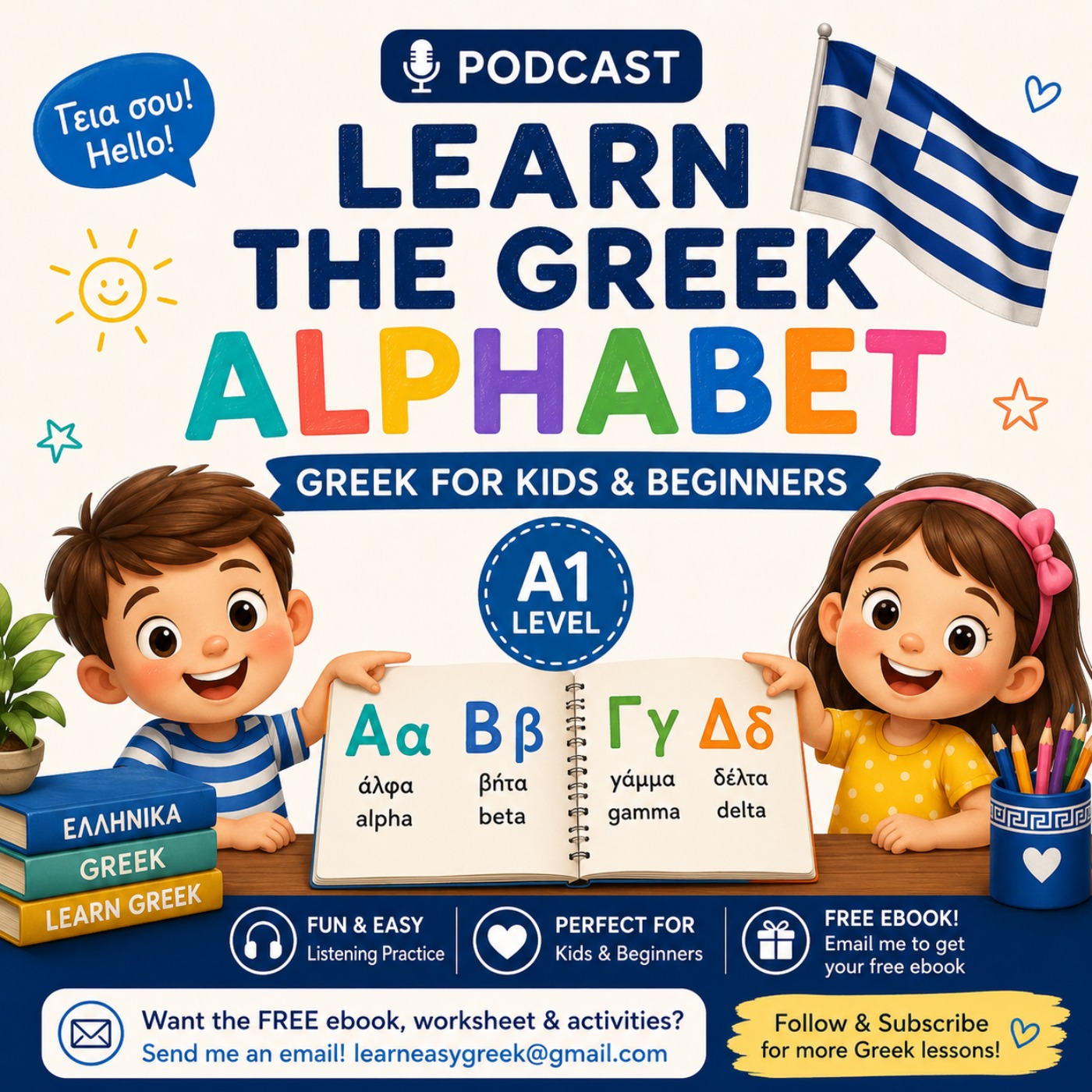 Learn the Greek Alphabet Greek for Kids & Beginners episode artwork
