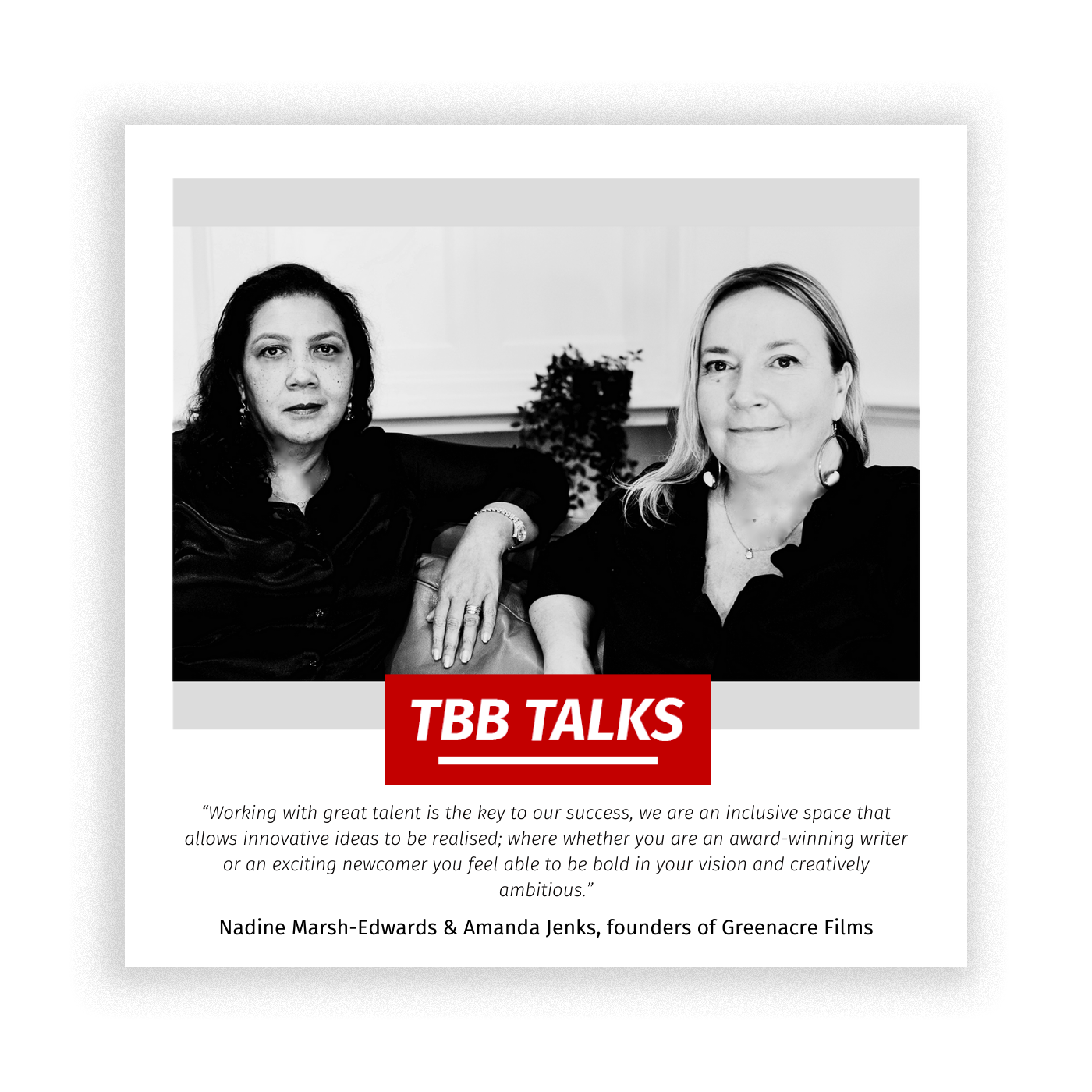 TBB Talks to ... Award-Winning Producers Nadine Marsh-Edwards & Amanda Jenks Award episode artwork