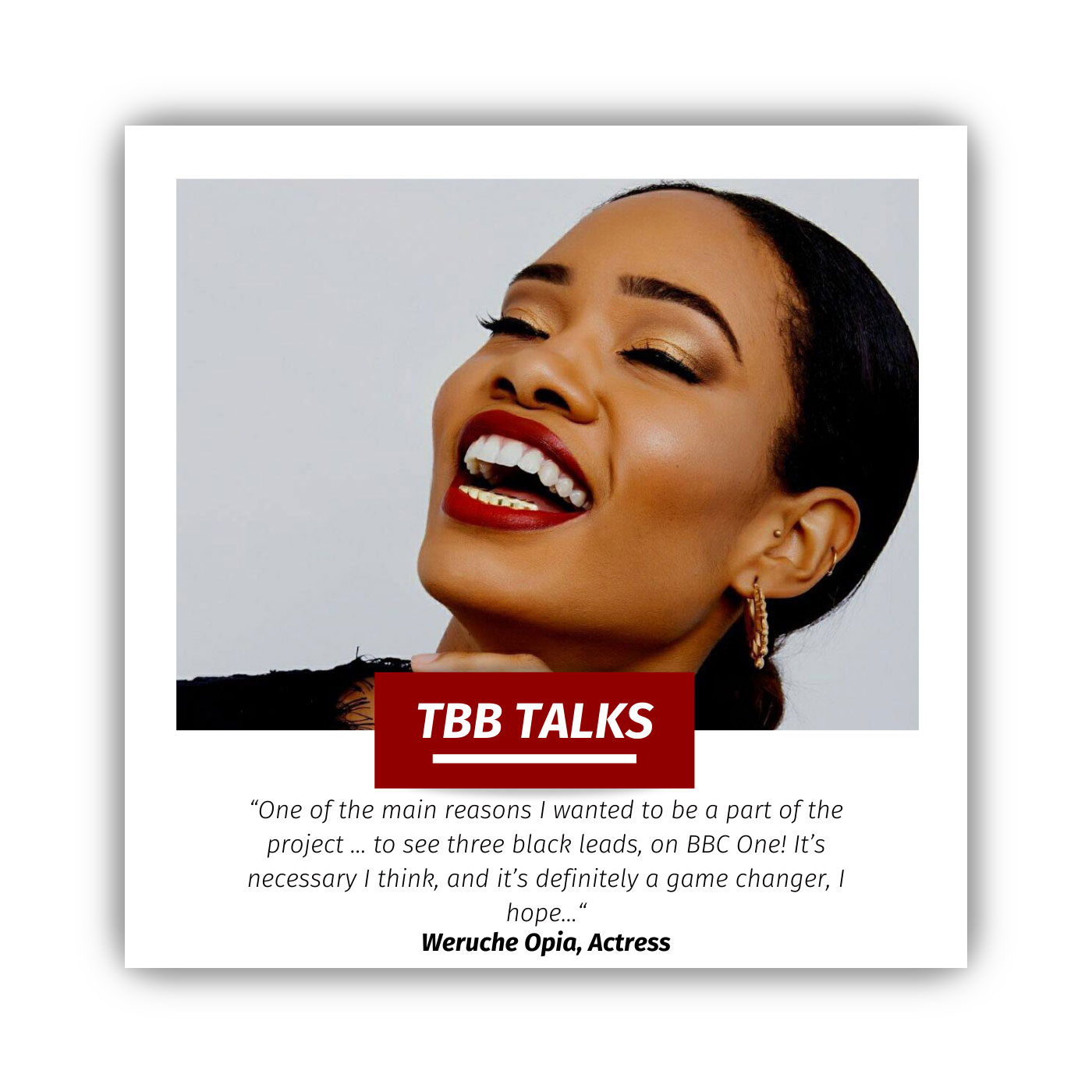 TBB Talks ... to star of I May Destroy You, Weruche Opia episode artwork