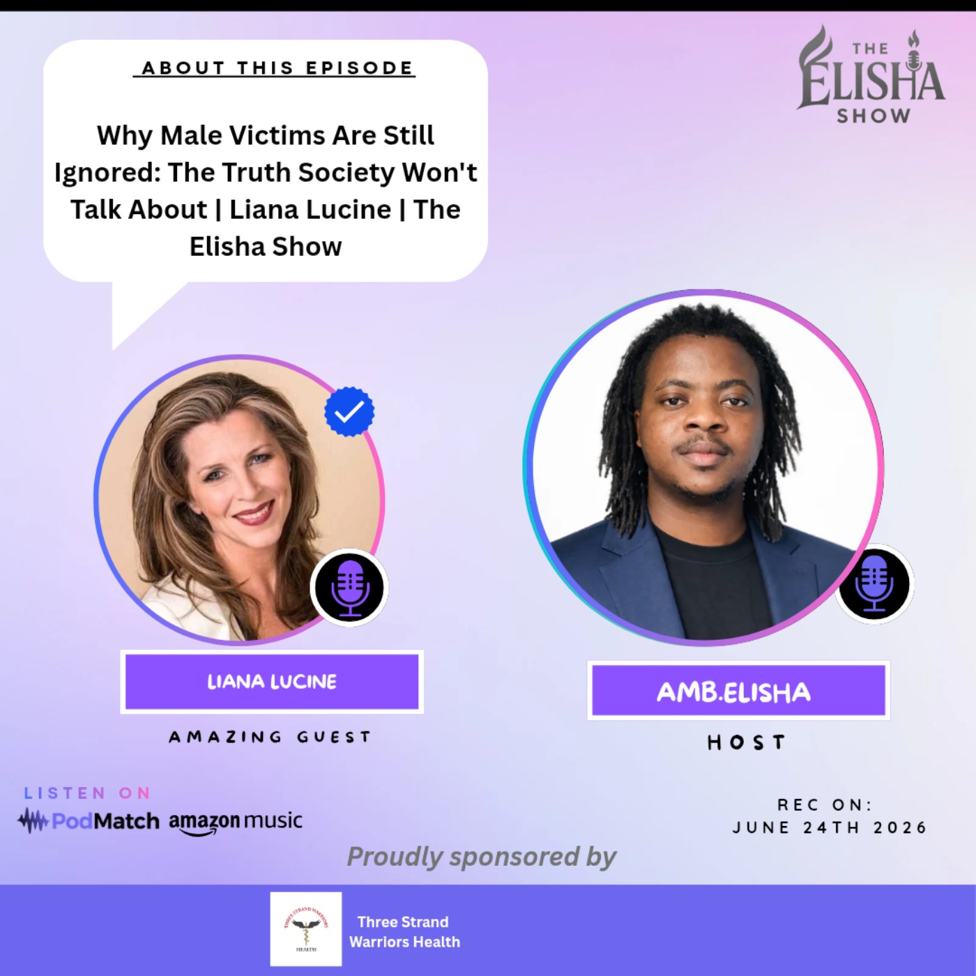 Why Male Victims Are Still Ignored: The Truth Society Won't Talk About | Liana Lucine | The Elisha Show episode artwork