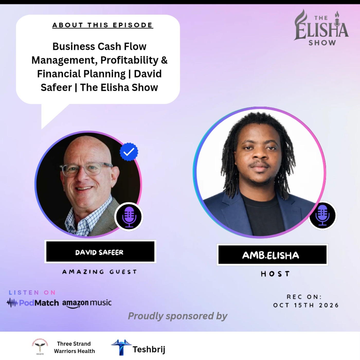 Business Cash Flow Management, Profitability & Financial Planning | David Safeer | The Elisha Show