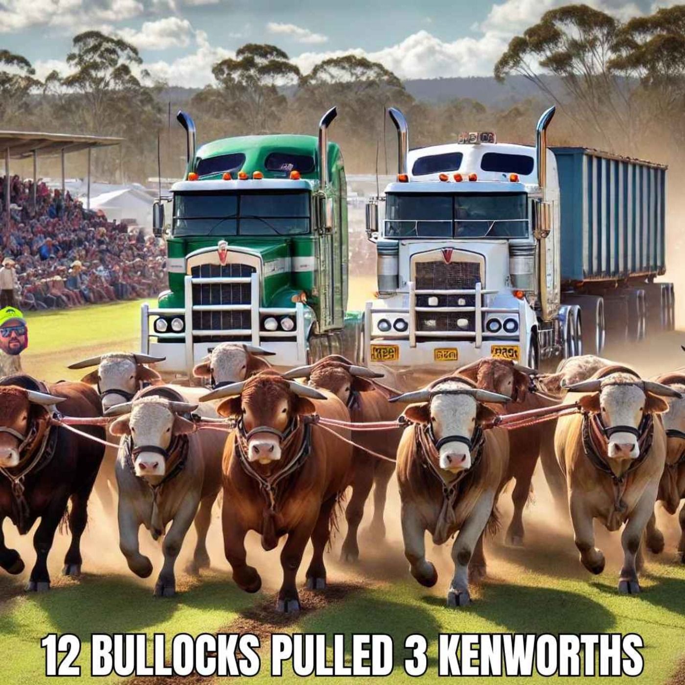 12 bullocks pulled 3 Kenworth trucks episode artwork