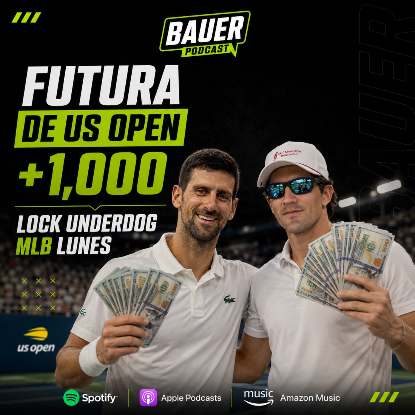 FUTURA DE US OPEN +1,000 / LOCK UNDERDOG MLB LUNES