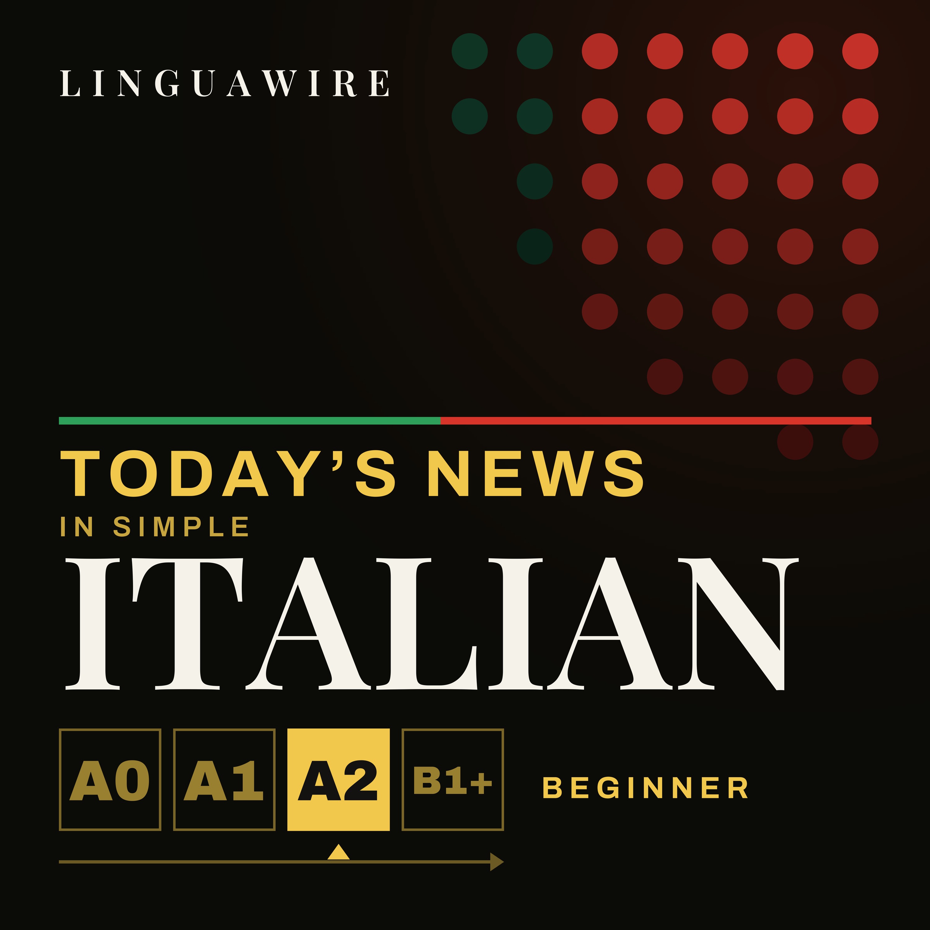 Copertina di Learn Italian A2 Through Real News | Beginner Italiano Listening Practice