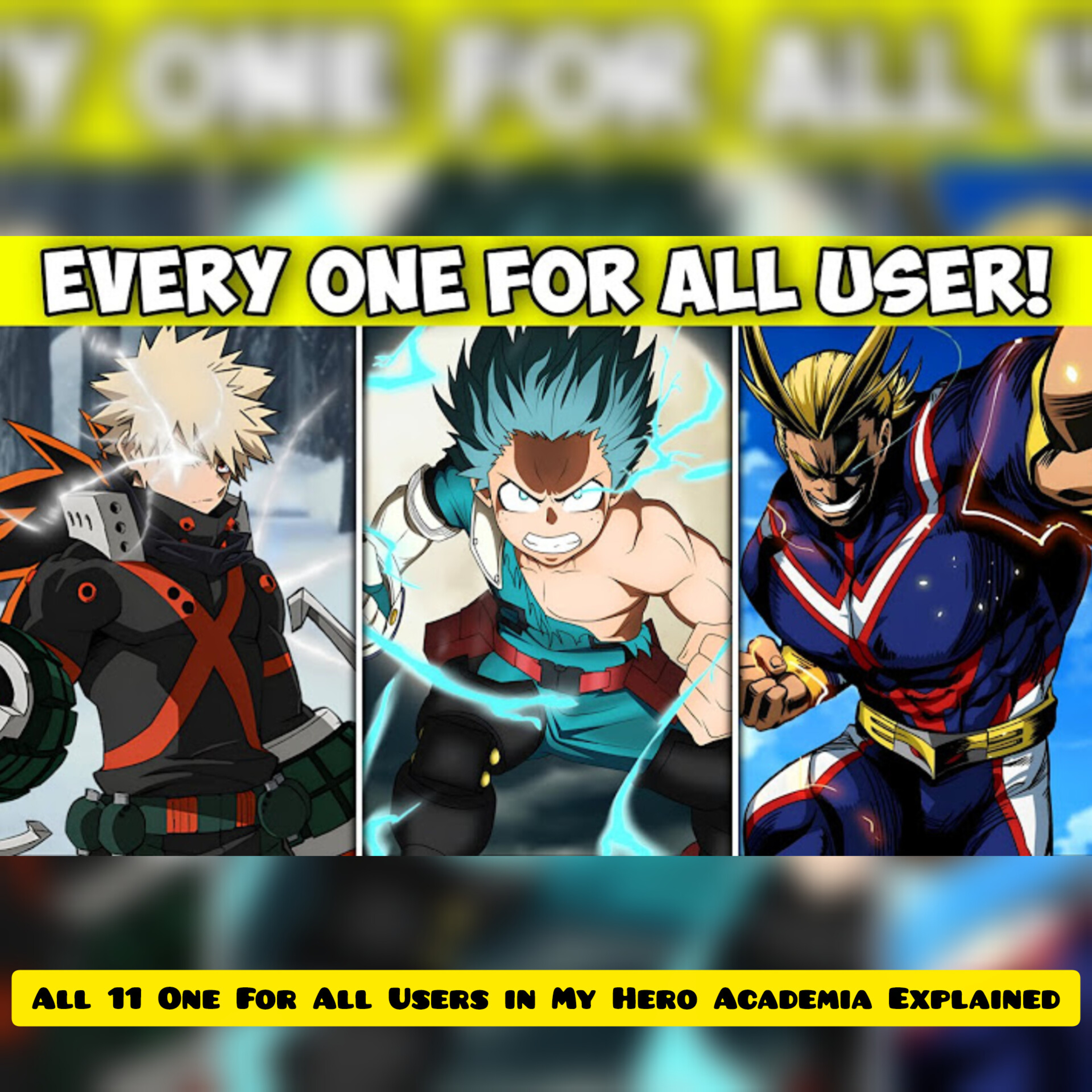 All 11 One For All Users in My Hero Academia Explained