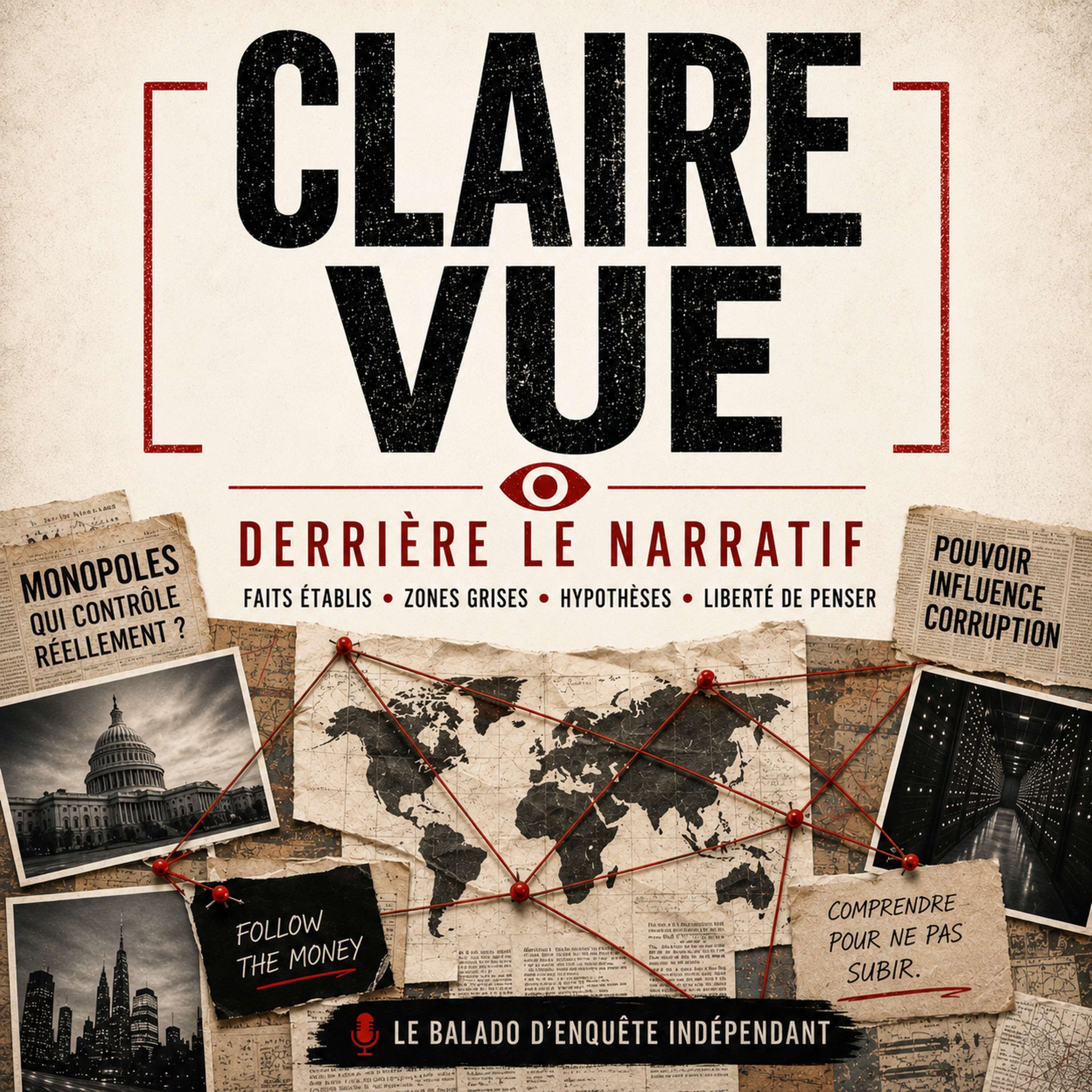 Illustration du podcast Claire Vue : Derrière le narratif